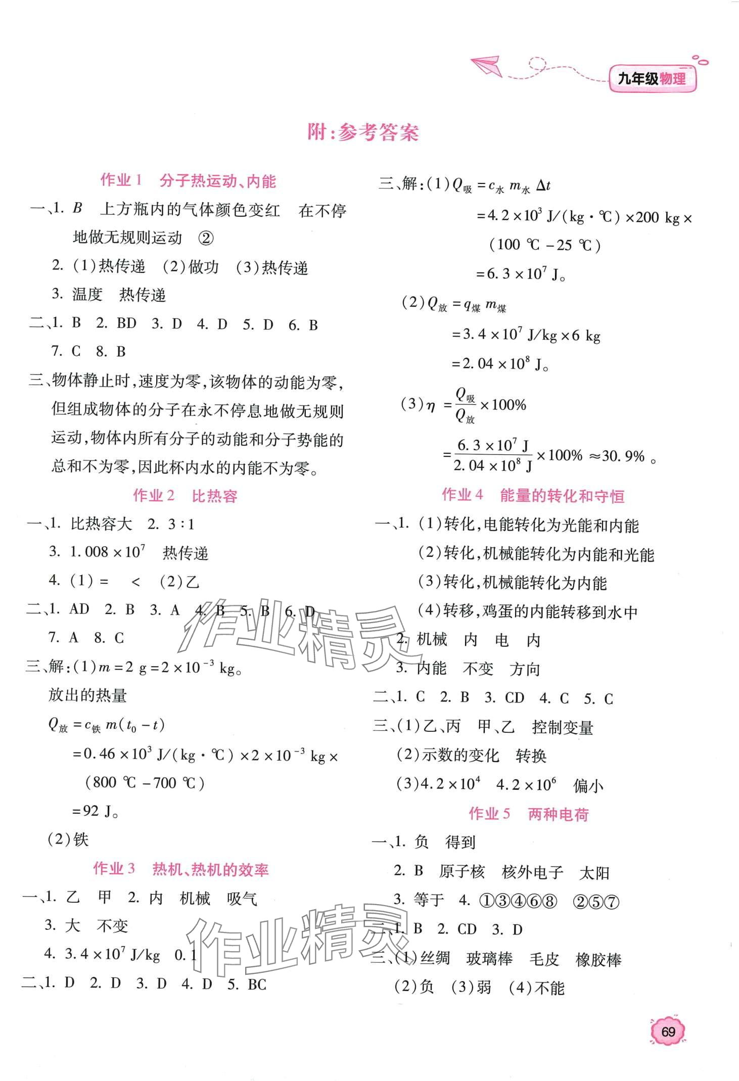 2024年新课标寒假乐园九年级物理&nbsp;第1页