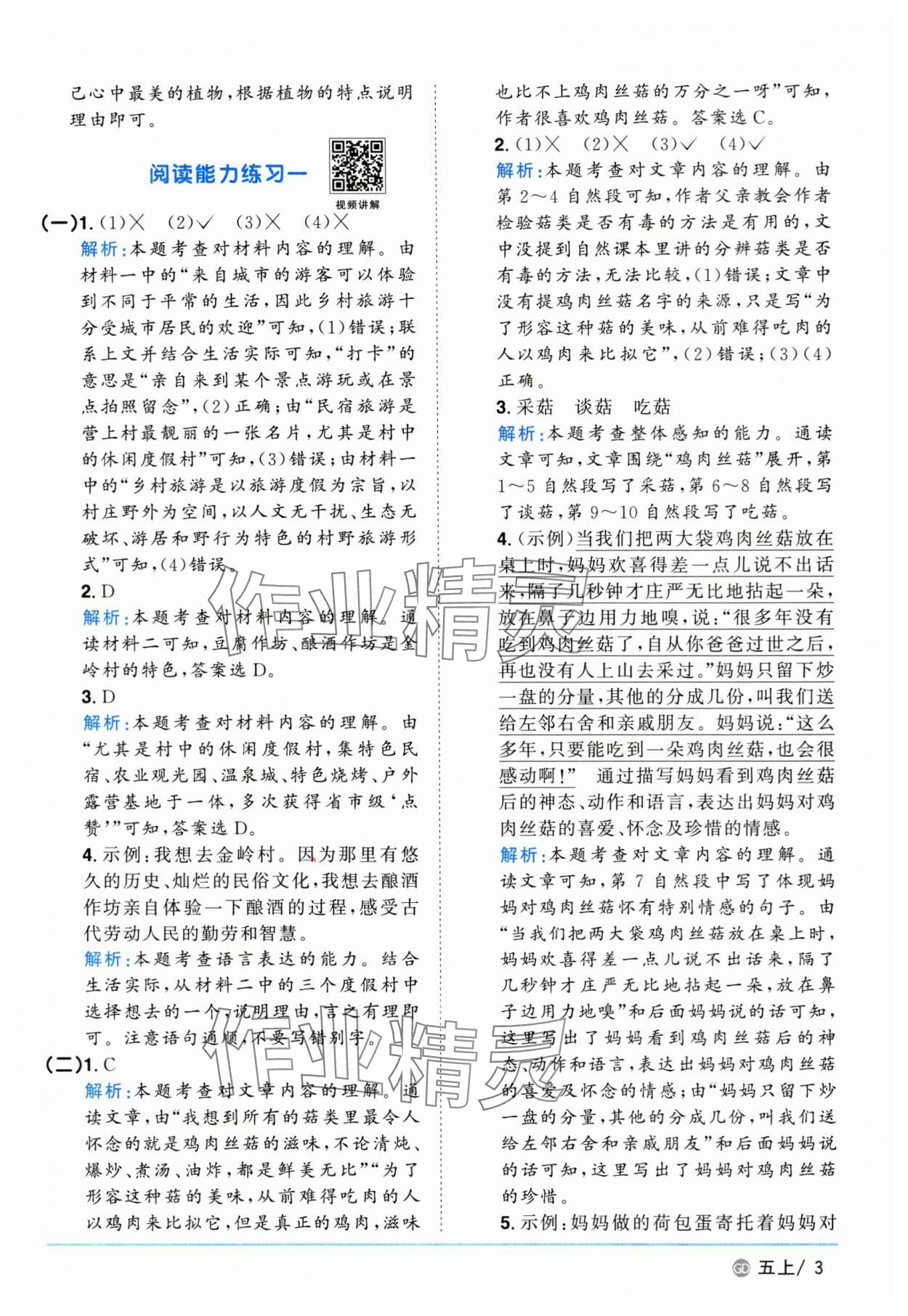 2025年阳光同学课时优化作业五年级语文上册人教版广东专版&nbsp;第3页