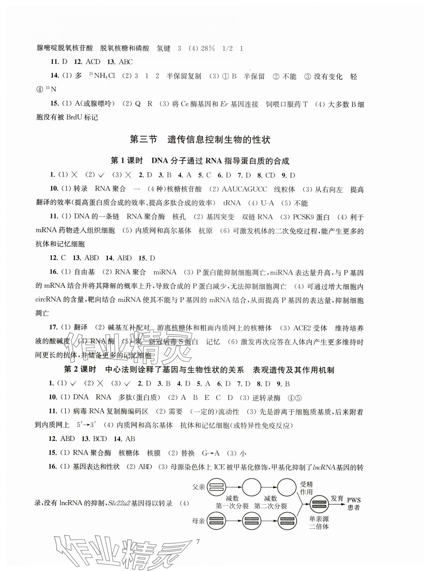 2025年凤凰新学案高中生物必修2苏教版&nbsp;第7页