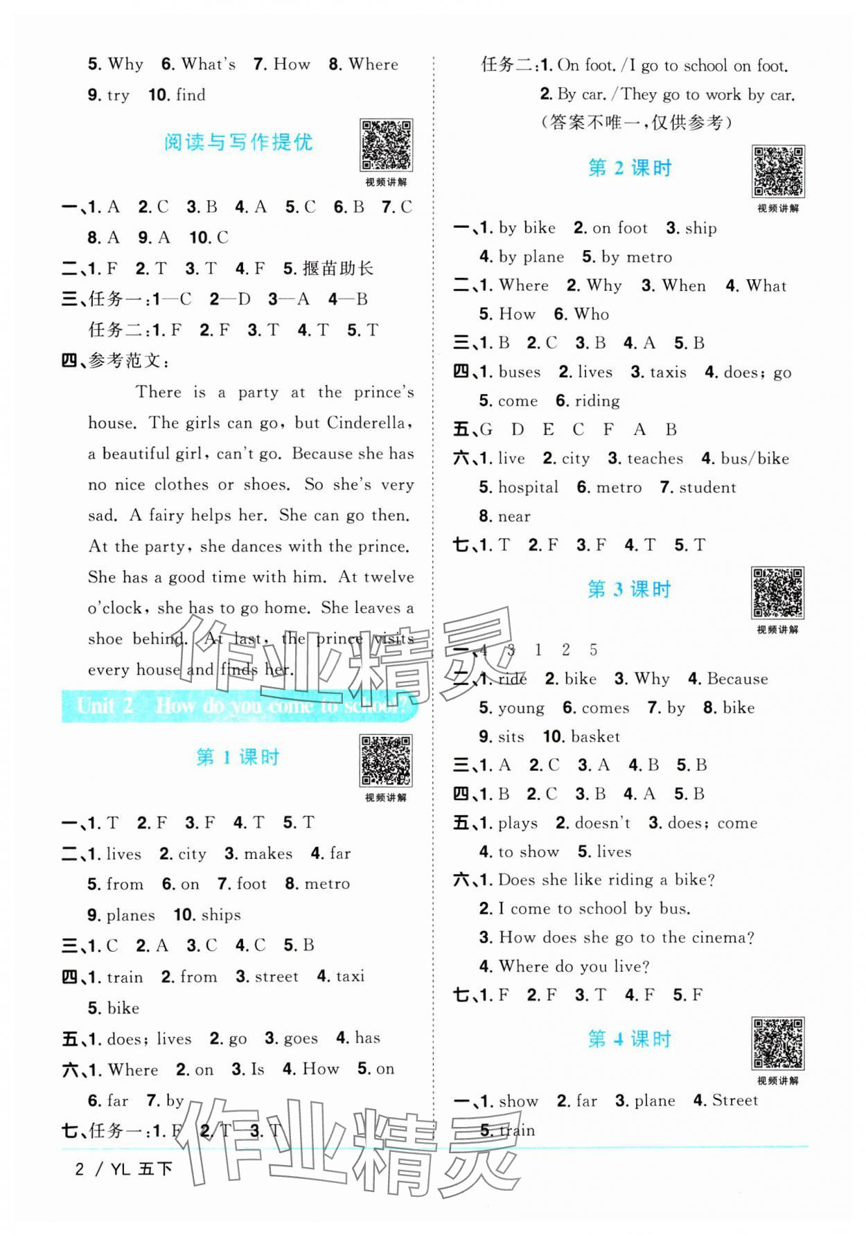 2025年阳光同学课时优化作业五年级英语下册译林版江苏专版&nbsp;第2页