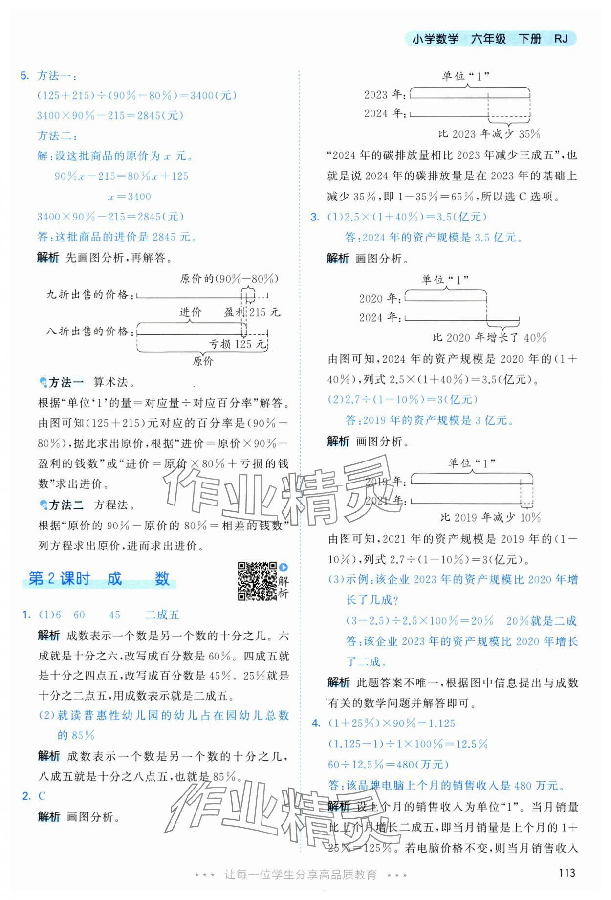 2025年53天天练六年级数学下册人教版&nbsp;第5页