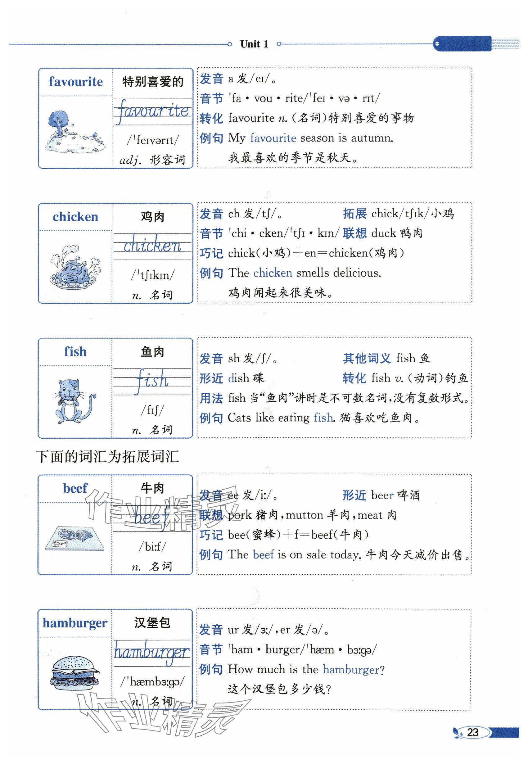 2025年教材课本三年级英语下册冀教版&nbsp;参考答案第23页