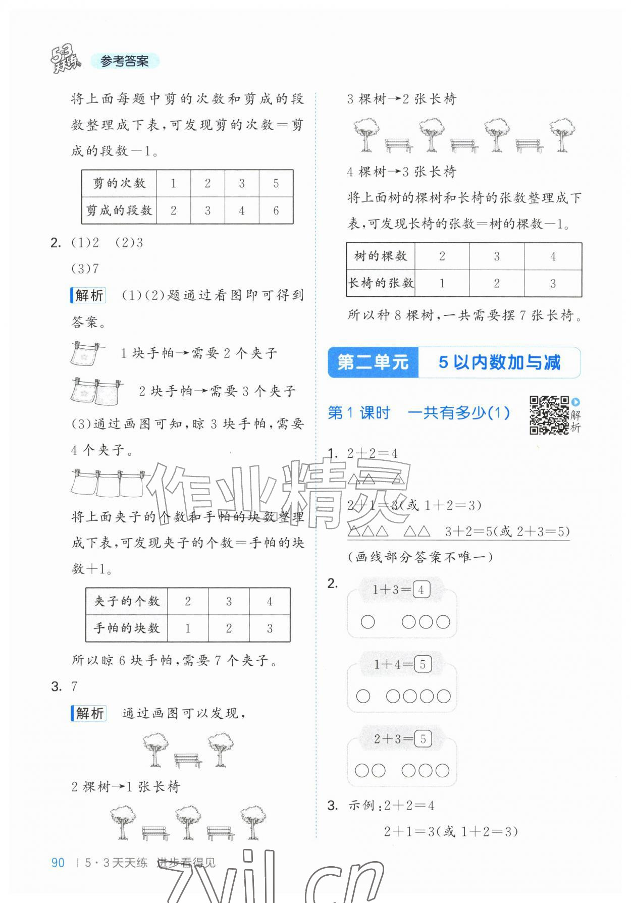 2026年53天天练一年级数学上册北师大版&nbsp;第6页