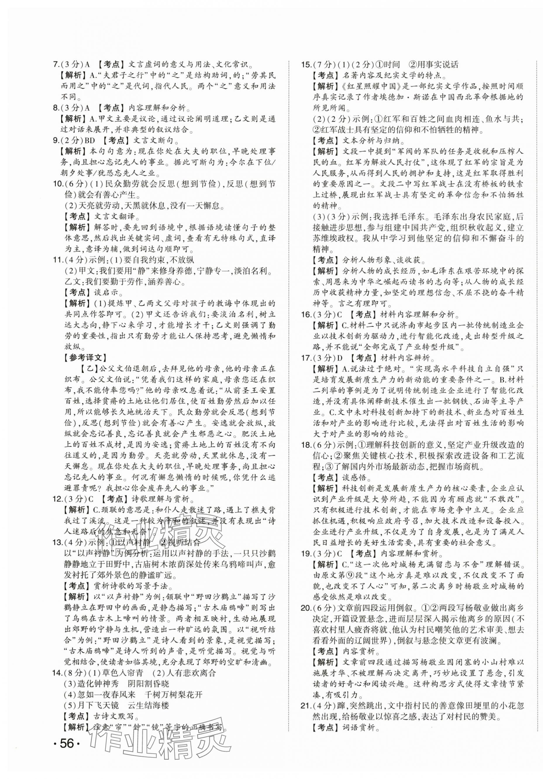 2025年星跃龙门中考真题汇编卷语文人教版山东专版&nbsp;第3页