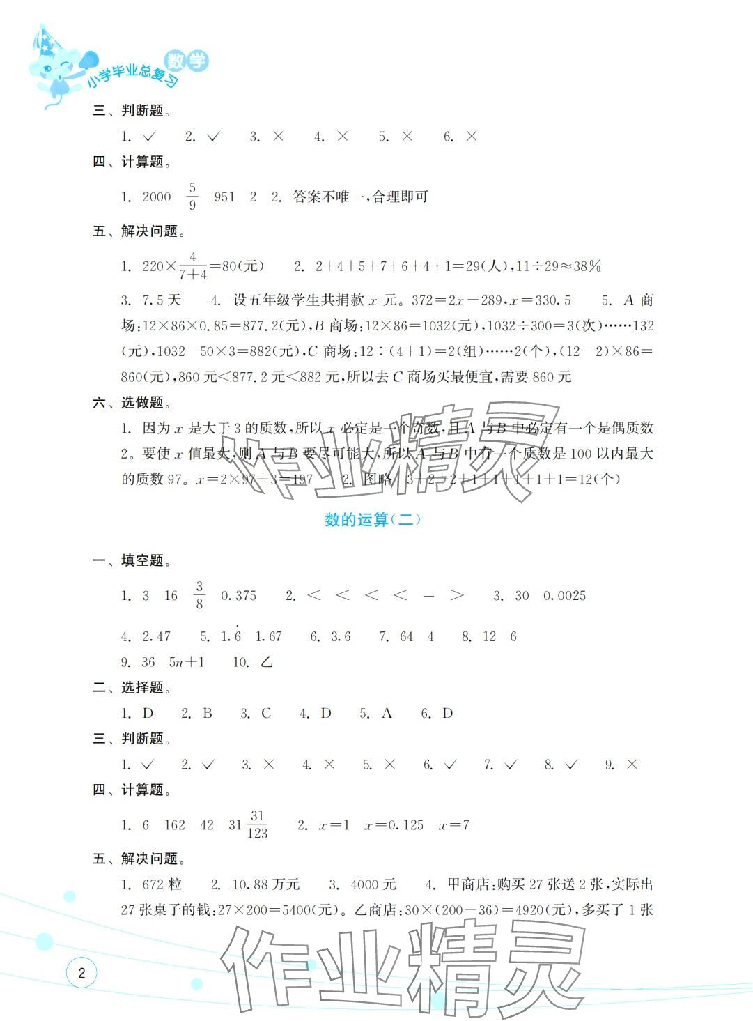 2024年小学毕业总复习数学&nbsp;第3页
