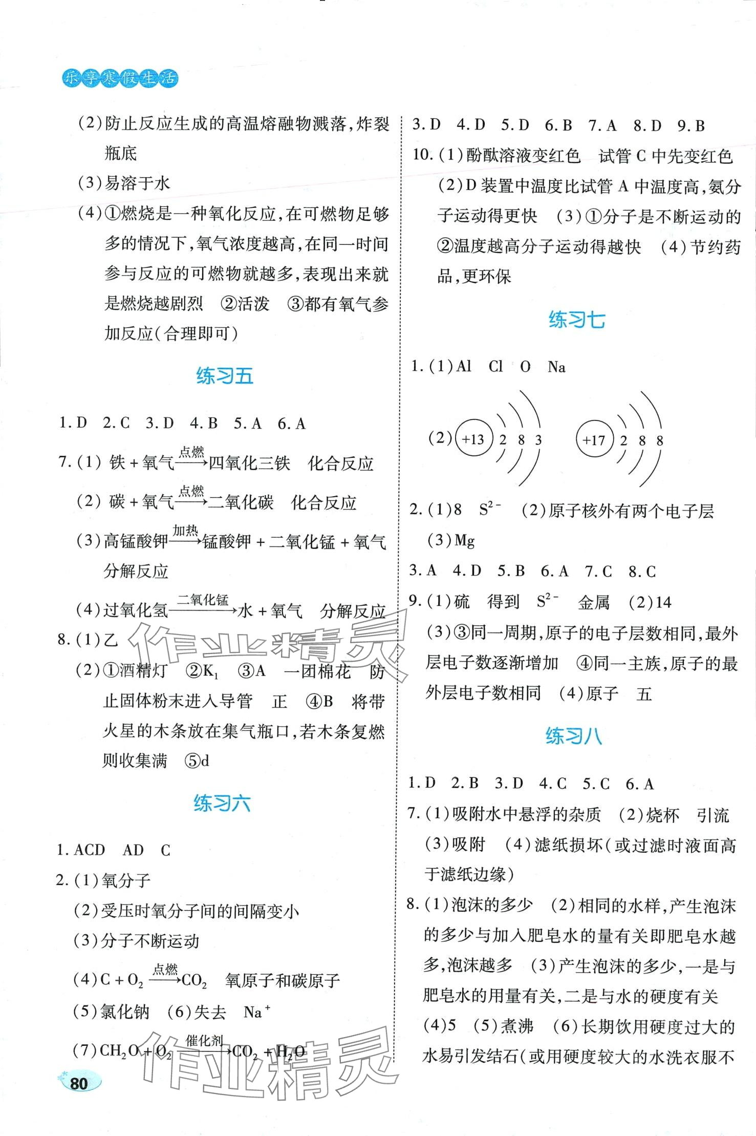 2024年乐享寒假生活九年级化学&nbsp;第2页