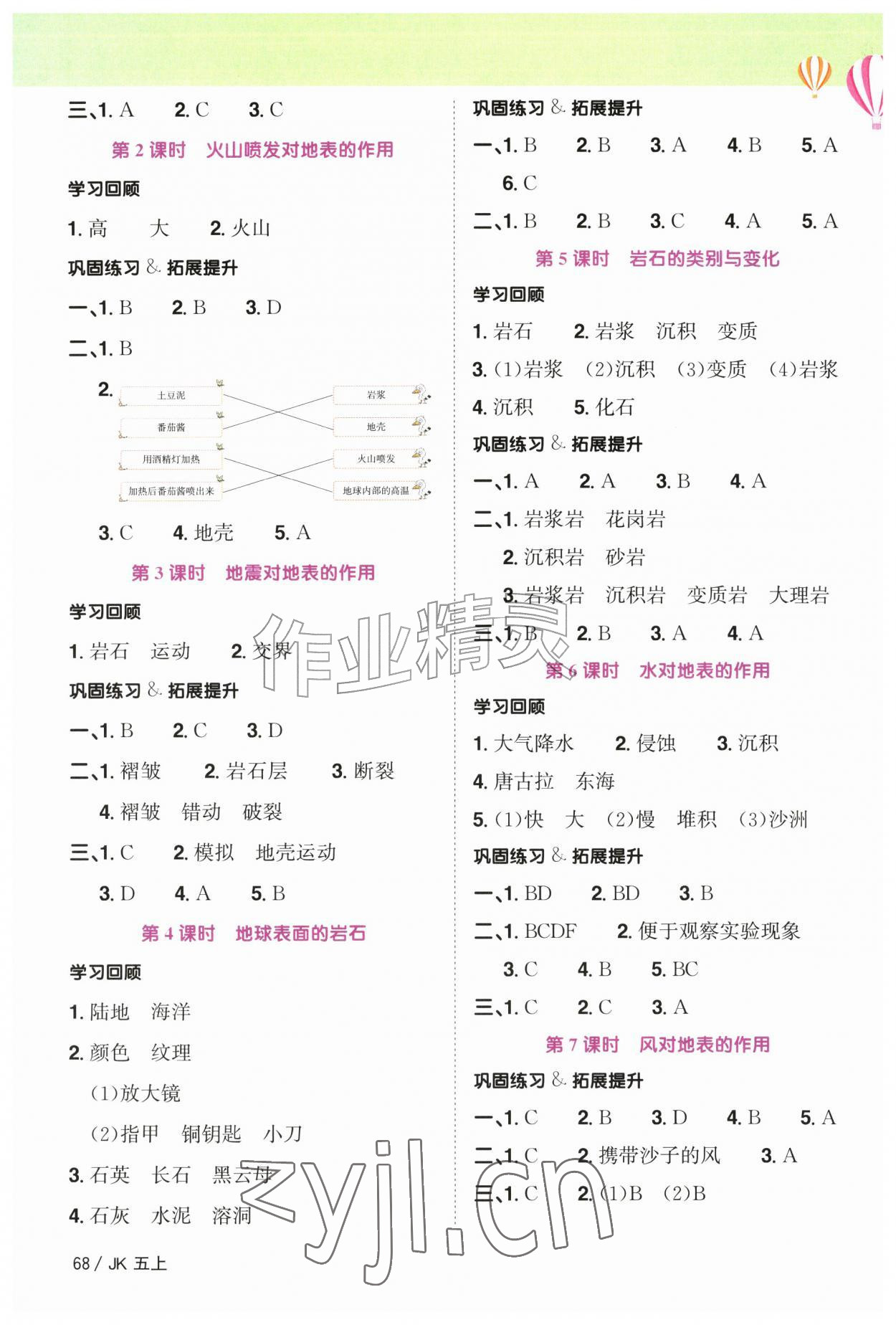 2026年阳光同学课时优化作业五年级科学上册教科版&nbsp;第6页