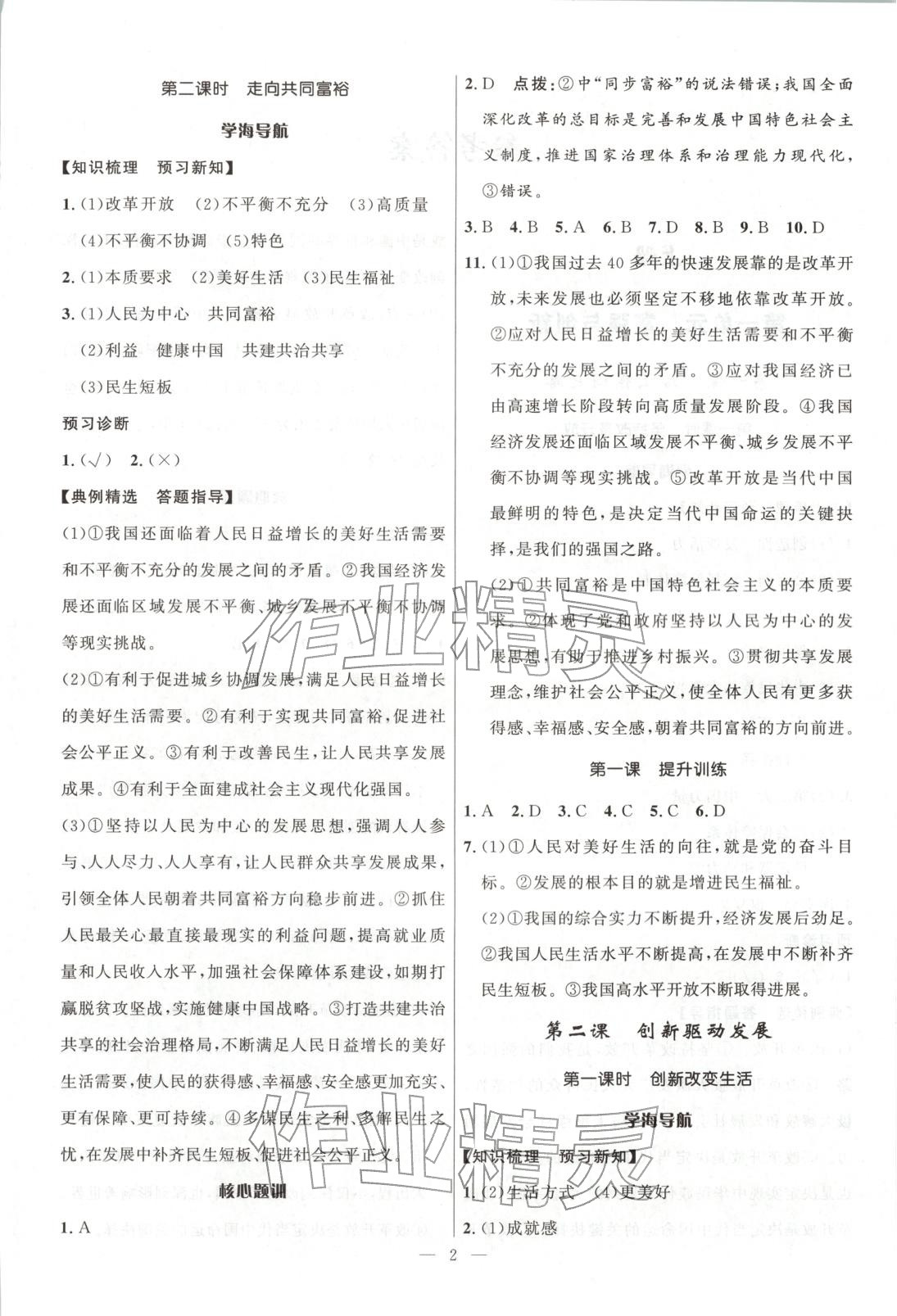 2025年顶尖课课练九年级道德与法治全一册人教版贵州专版&nbsp;第2页