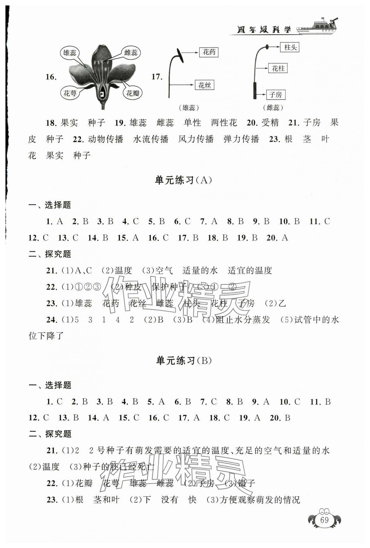 2025年暑假大串联四年级科学教科版&nbsp;参考答案第2页