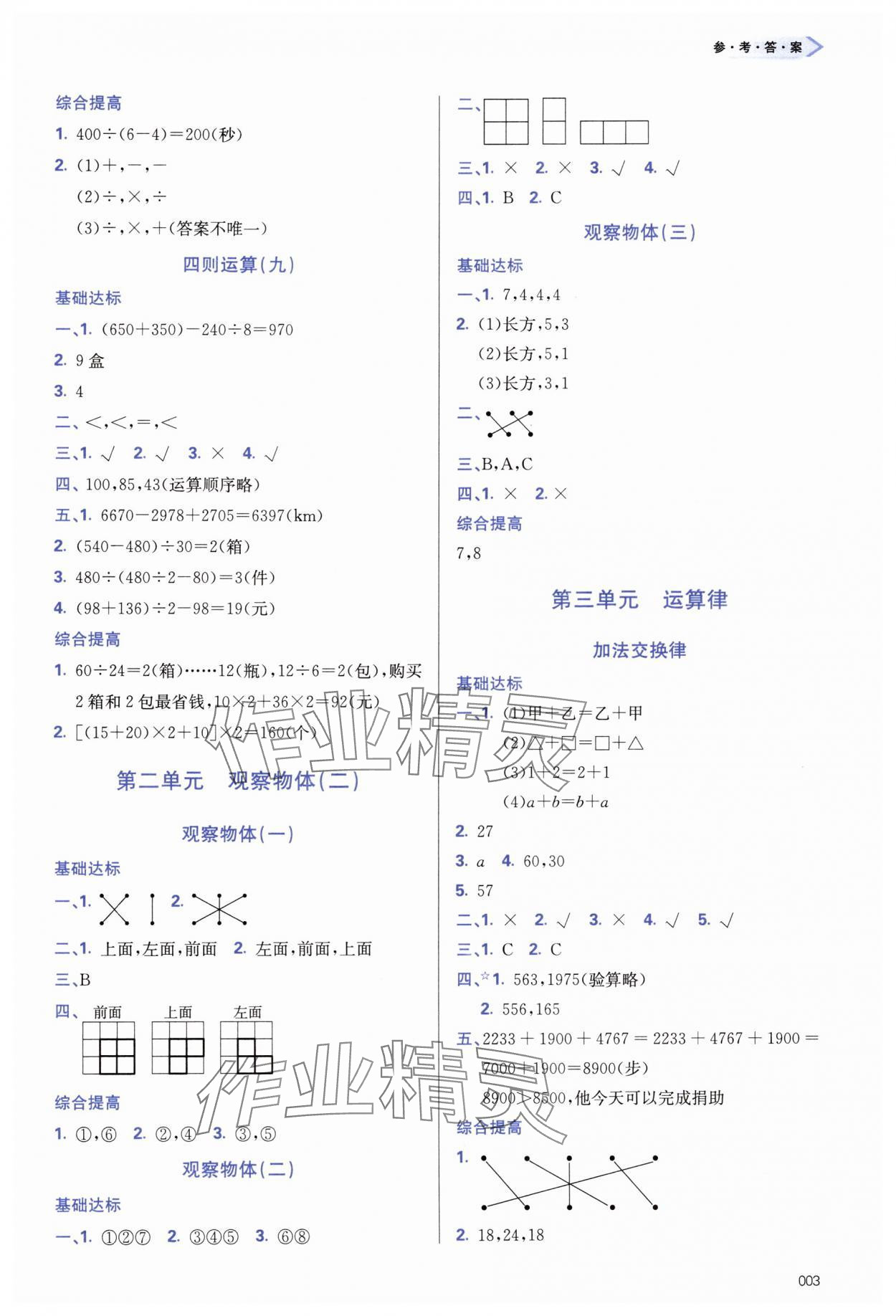 2025年学习质量监测四年级数学下册人教版&nbsp;第3页