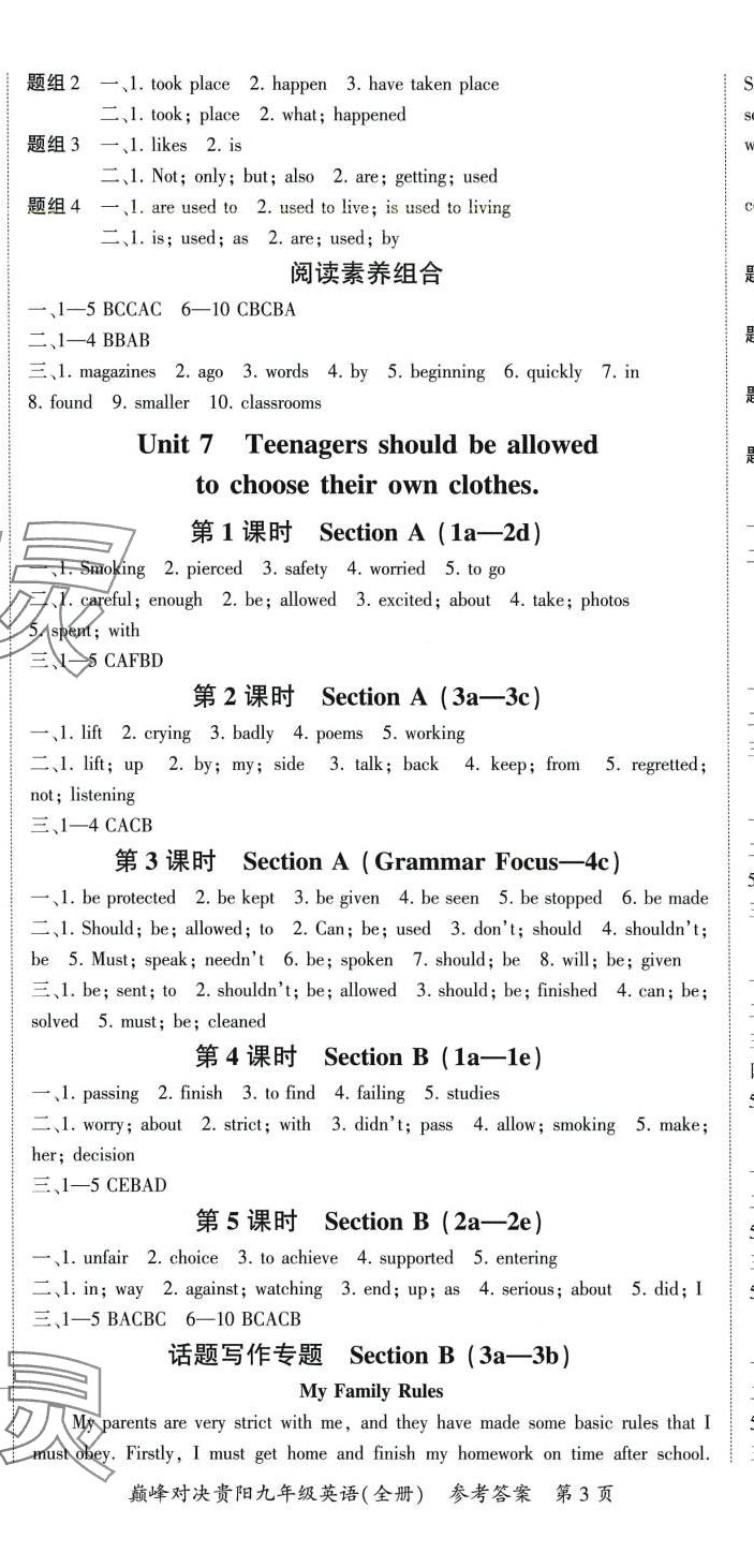 2024年巅峰对决九年级英语全一册人教版贵州专版&nbsp;第8页