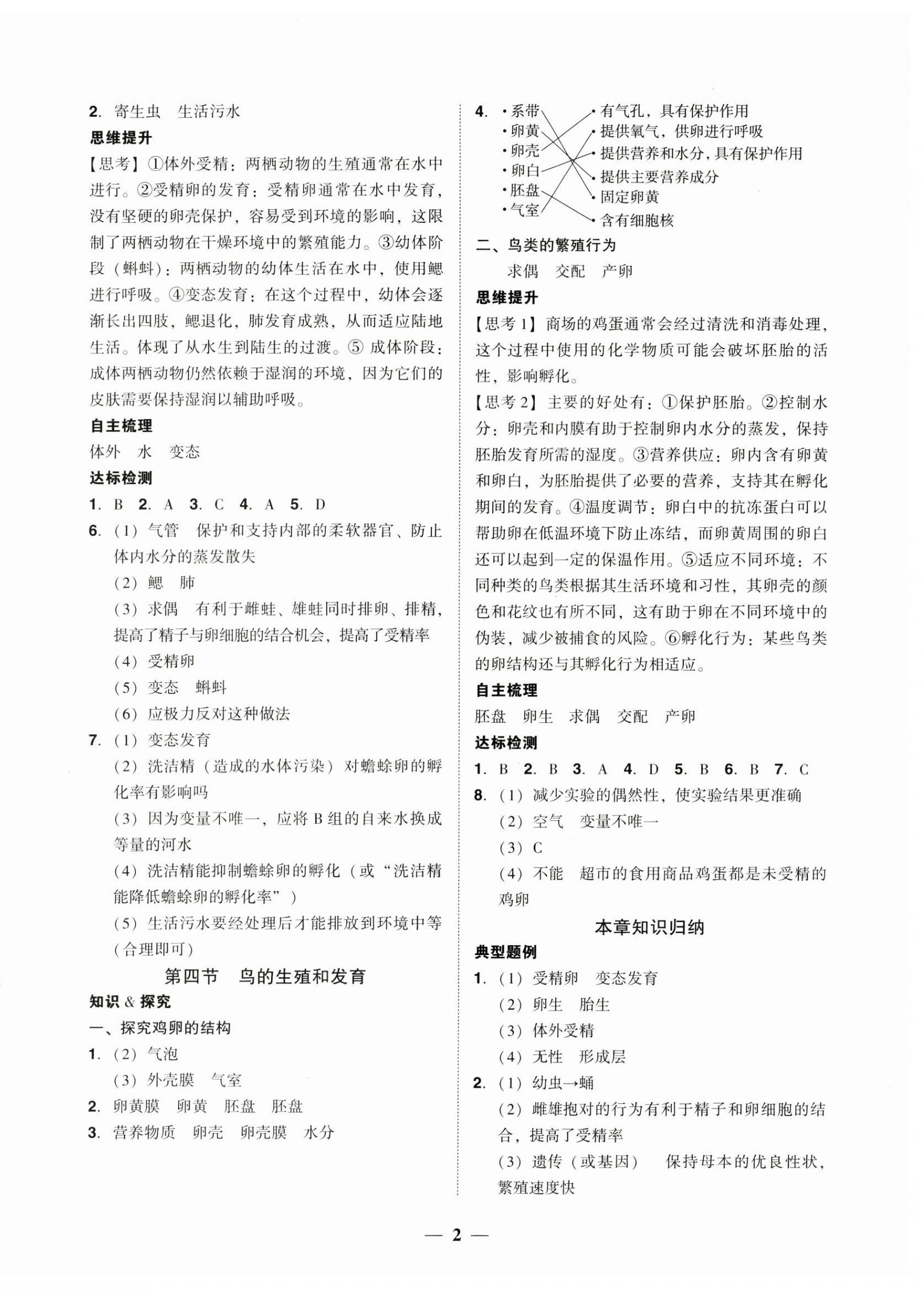2025年南粤学典学考精练八年级生物下册人教版&nbsp;第2页
