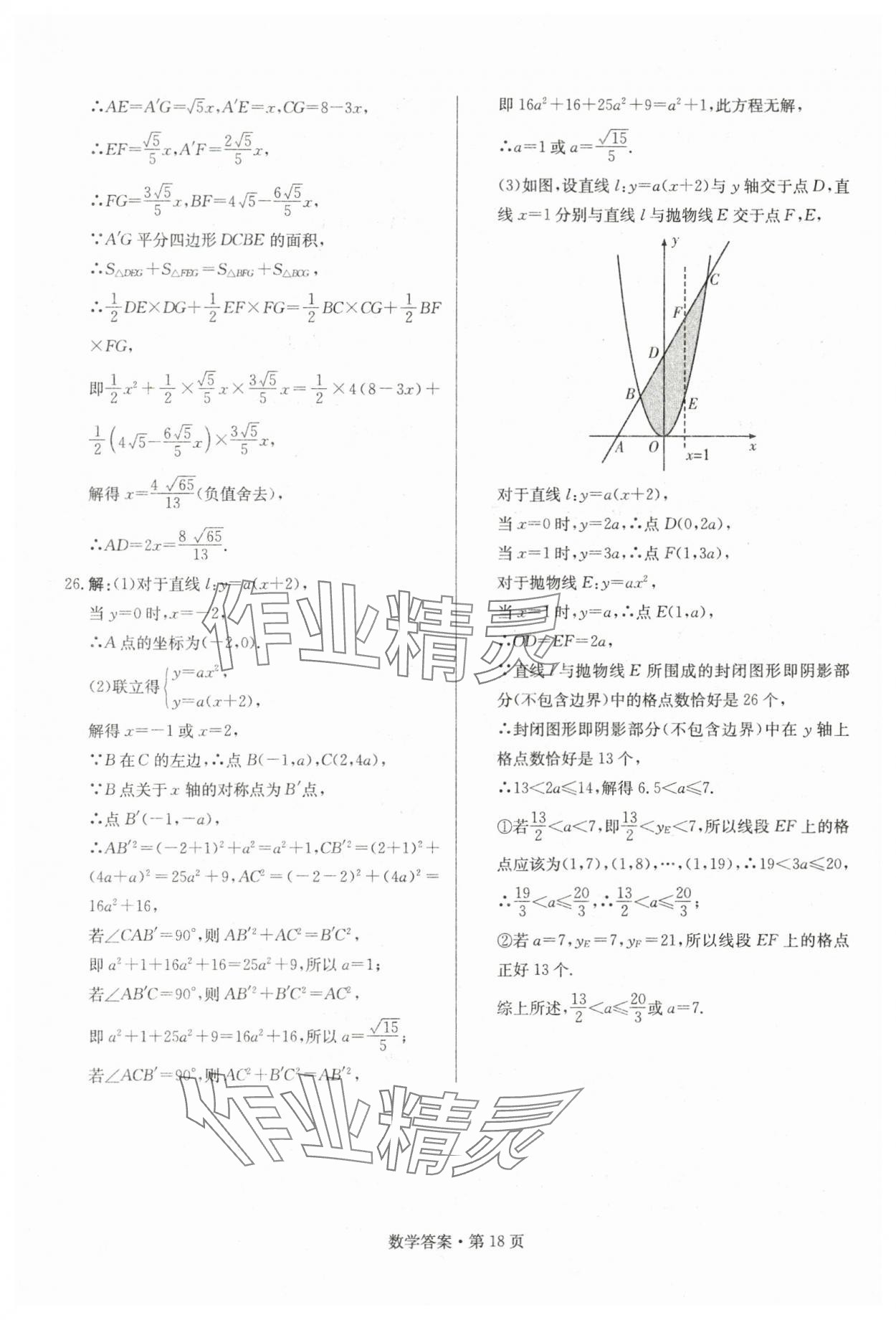 2024年湖南中考必备数学&nbsp;参考答案第18页