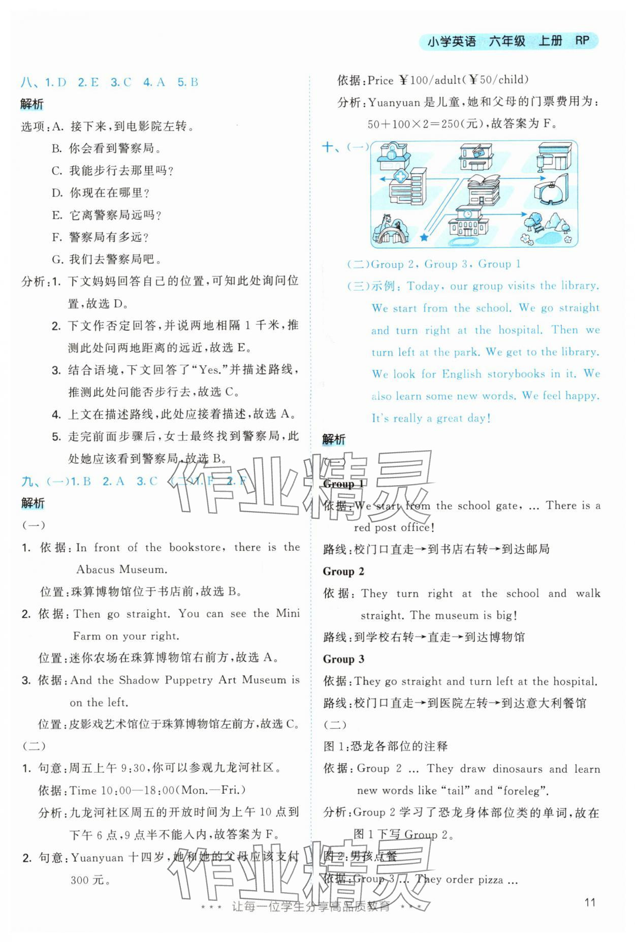 2025年53天天练六年级英语上册人教版&nbsp;参考答案第11页