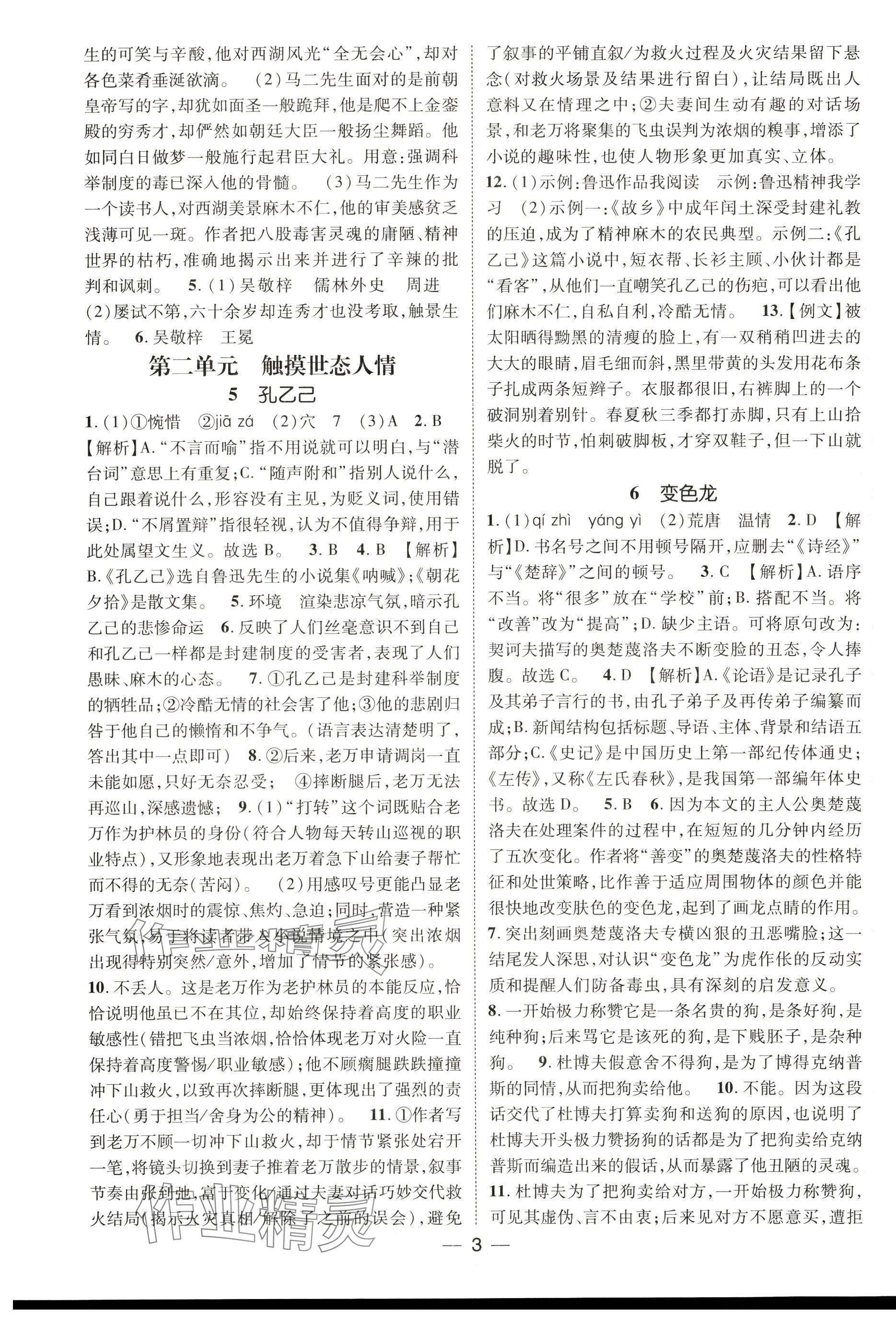 2024年精英新课堂九年级语文下册人教版&nbsp;第3页