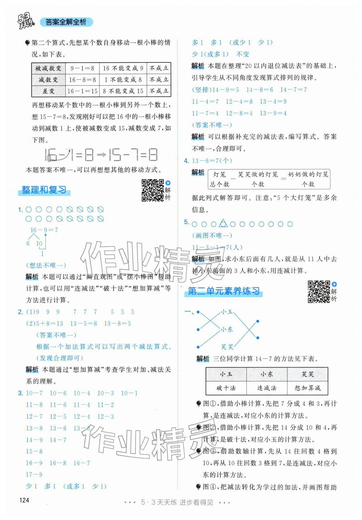 2026年53天天练一年级数学下册人教版&nbsp;第8页