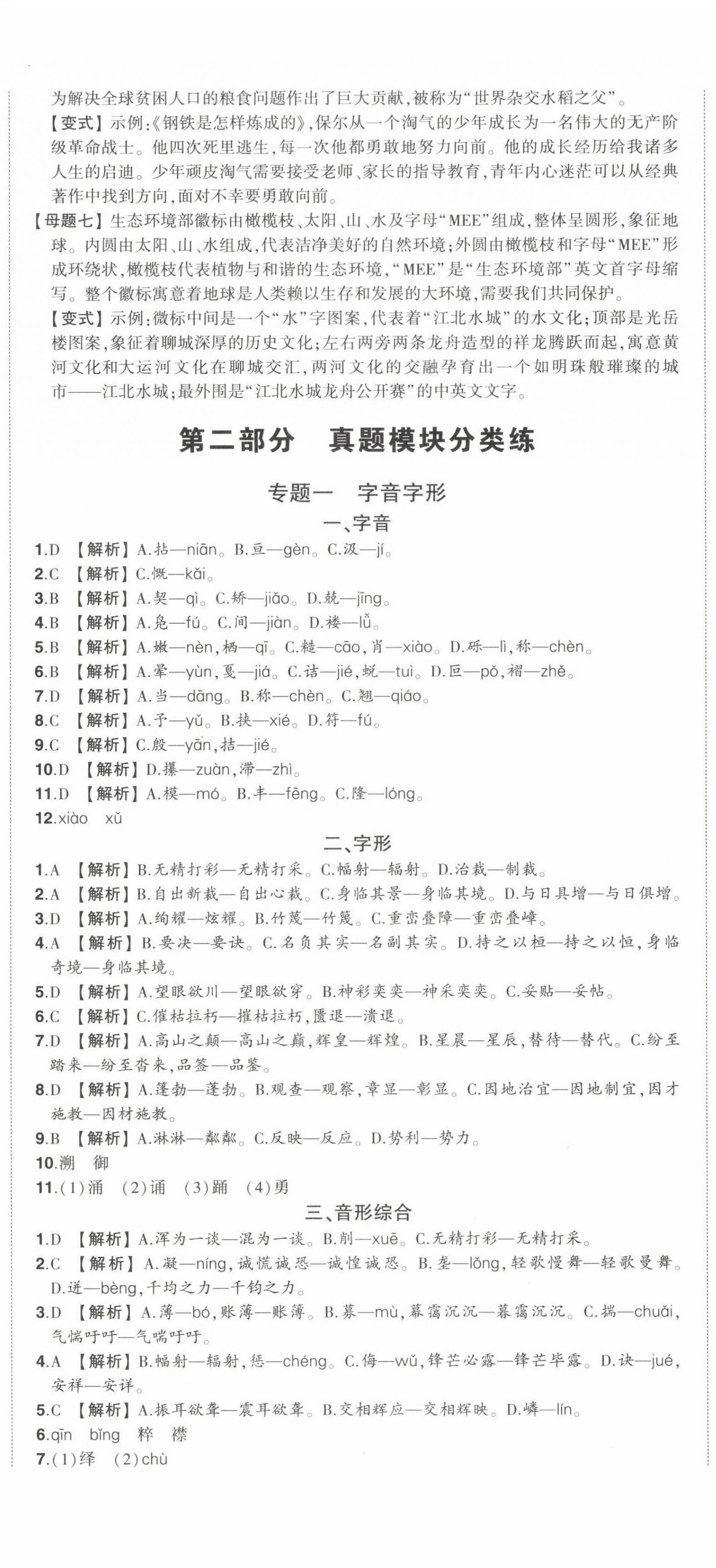 2024年星跃龙门中考真题分类卷语文山东专版&nbsp;第2页