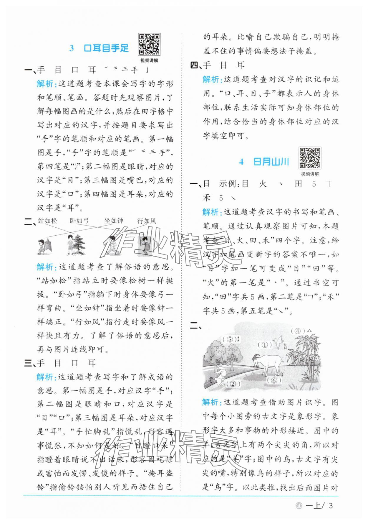 2025年阳光同学课时优化作业一年级语文上册人教版广东专版&nbsp;第3页