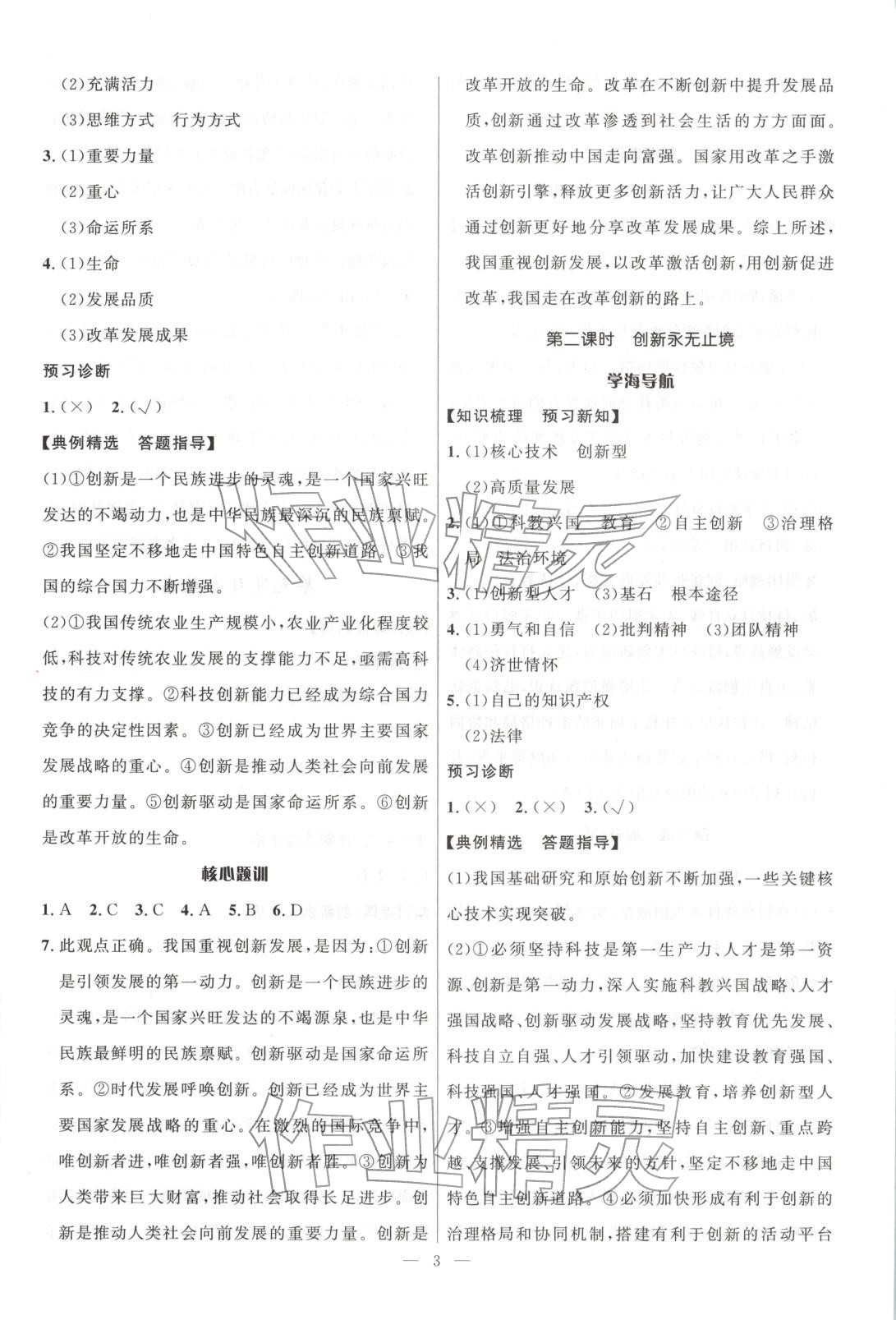 2025年顶尖课课练九年级道德与法治全一册人教版贵州专版&nbsp;第3页