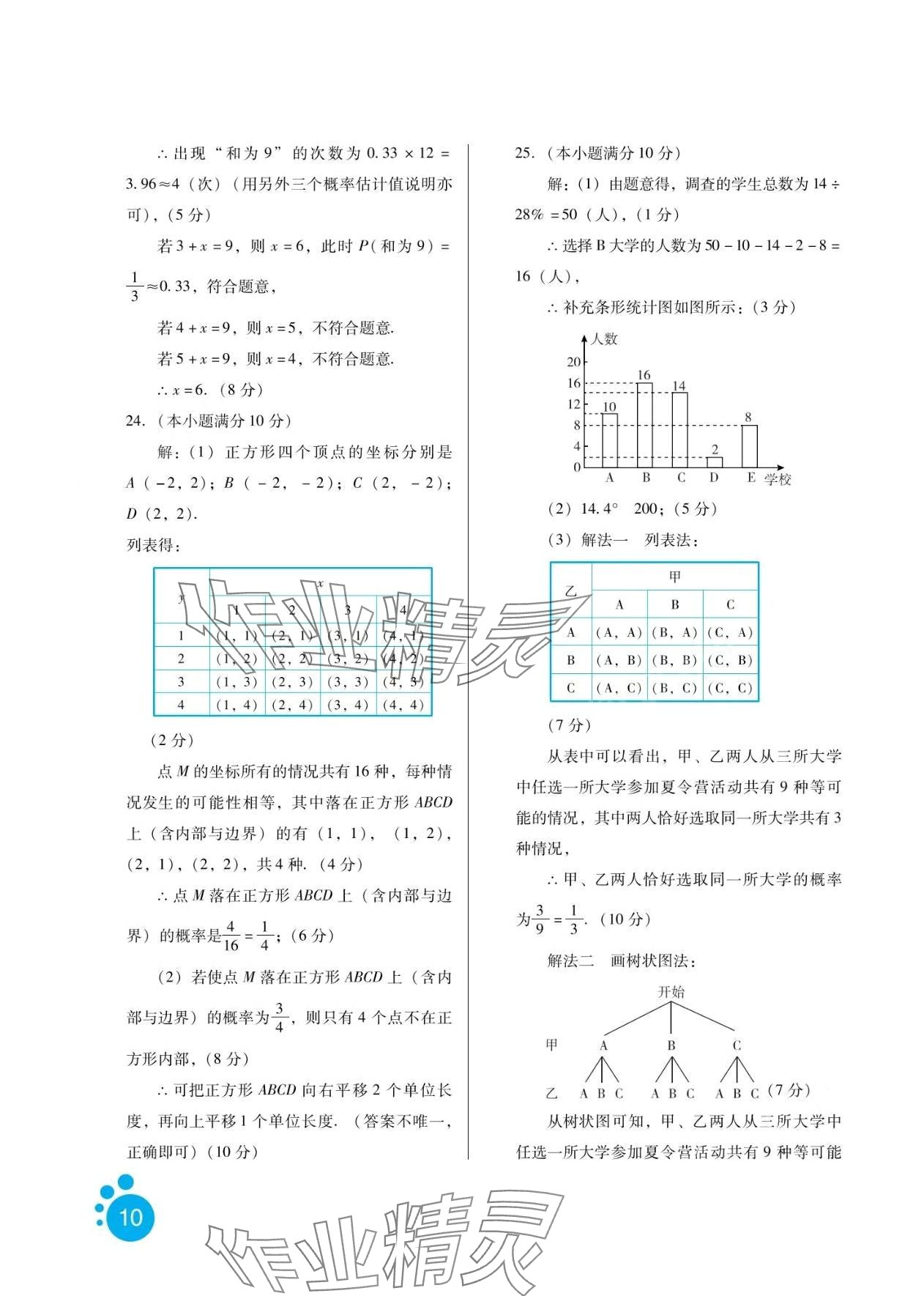 2024年寒假生活河北人民出版社九年级数学&nbsp;第10页