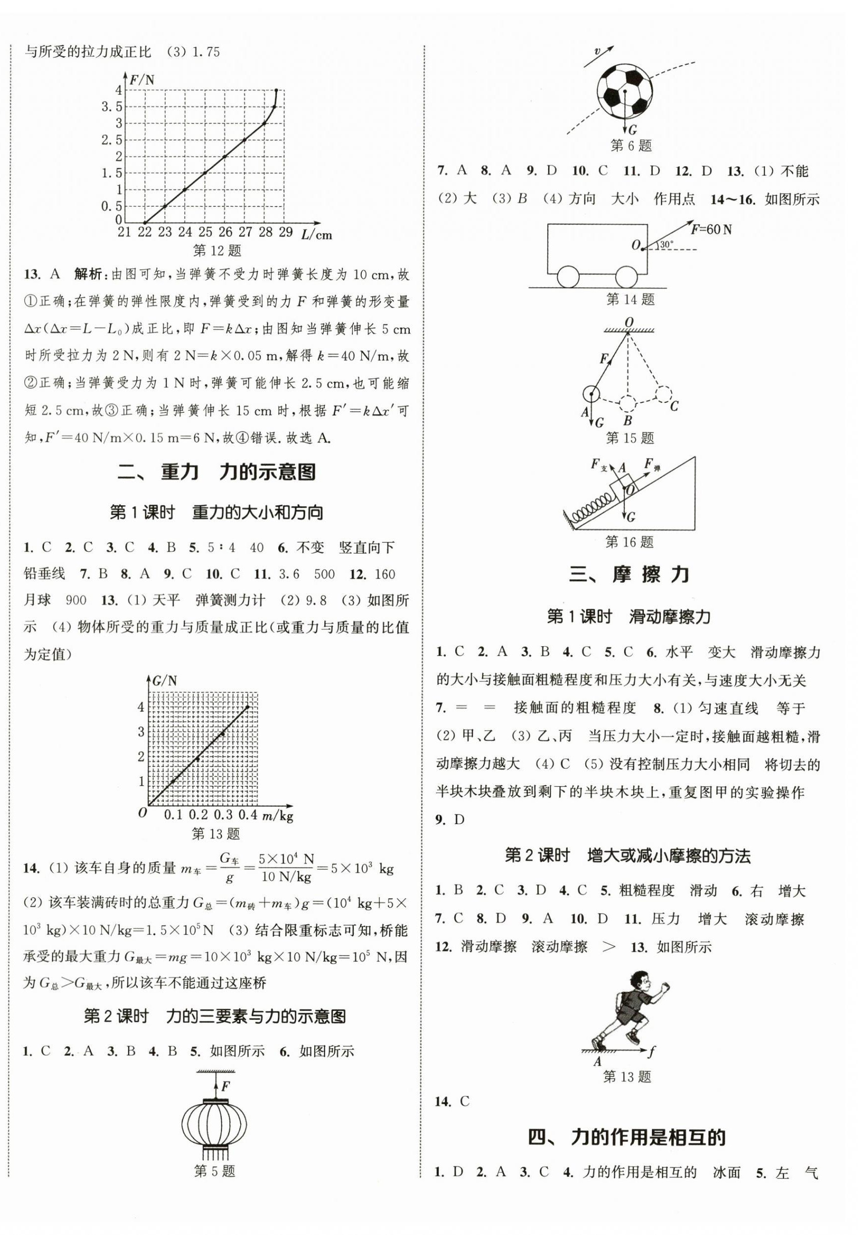 2024年通城学典课时作业本八年级物理下册苏科版陕西专版&nbsp;参考答案第4页