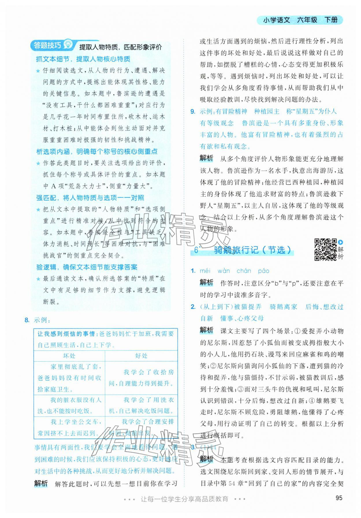 2026年53天天练六年级语文下册人教版&nbsp;第11页