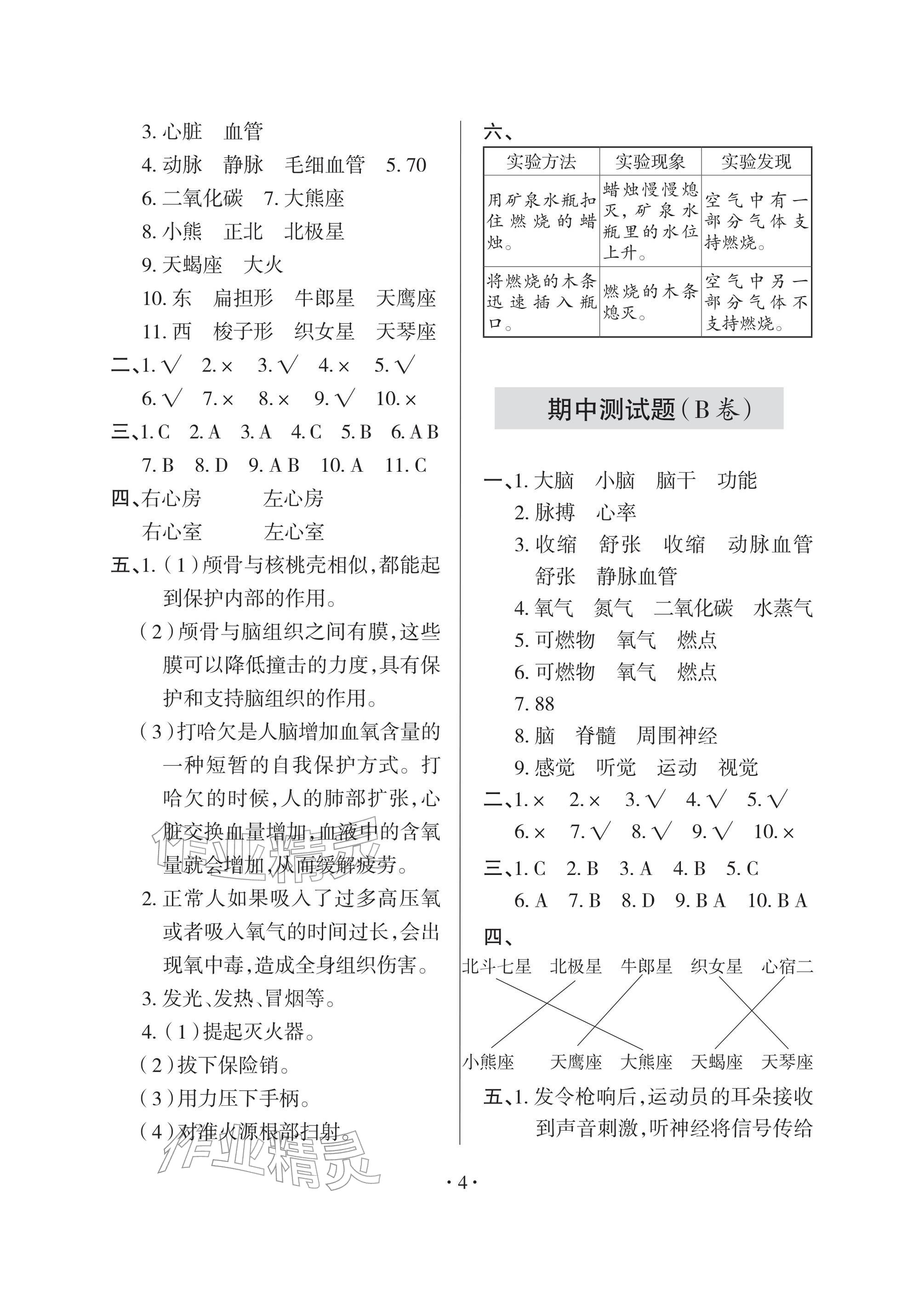 2026年单元自测试卷五年级科学下学期青岛版&nbsp;参考答案第4页