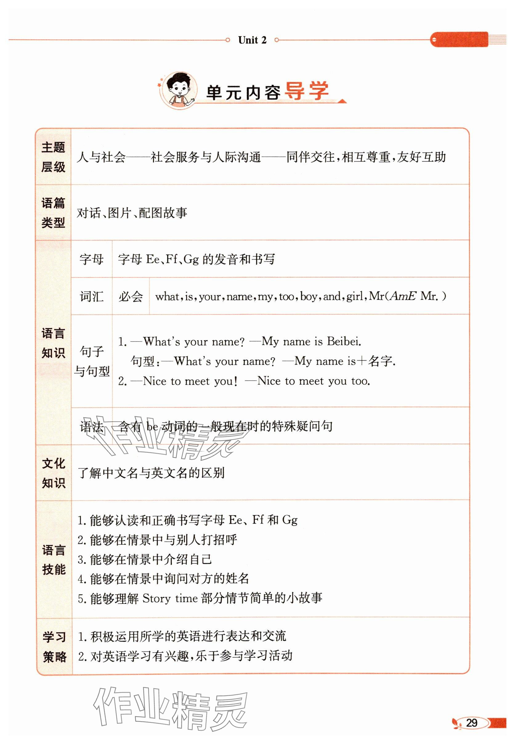 2025年教材课本三年级英语上册译林版&nbsp;参考答案第29页