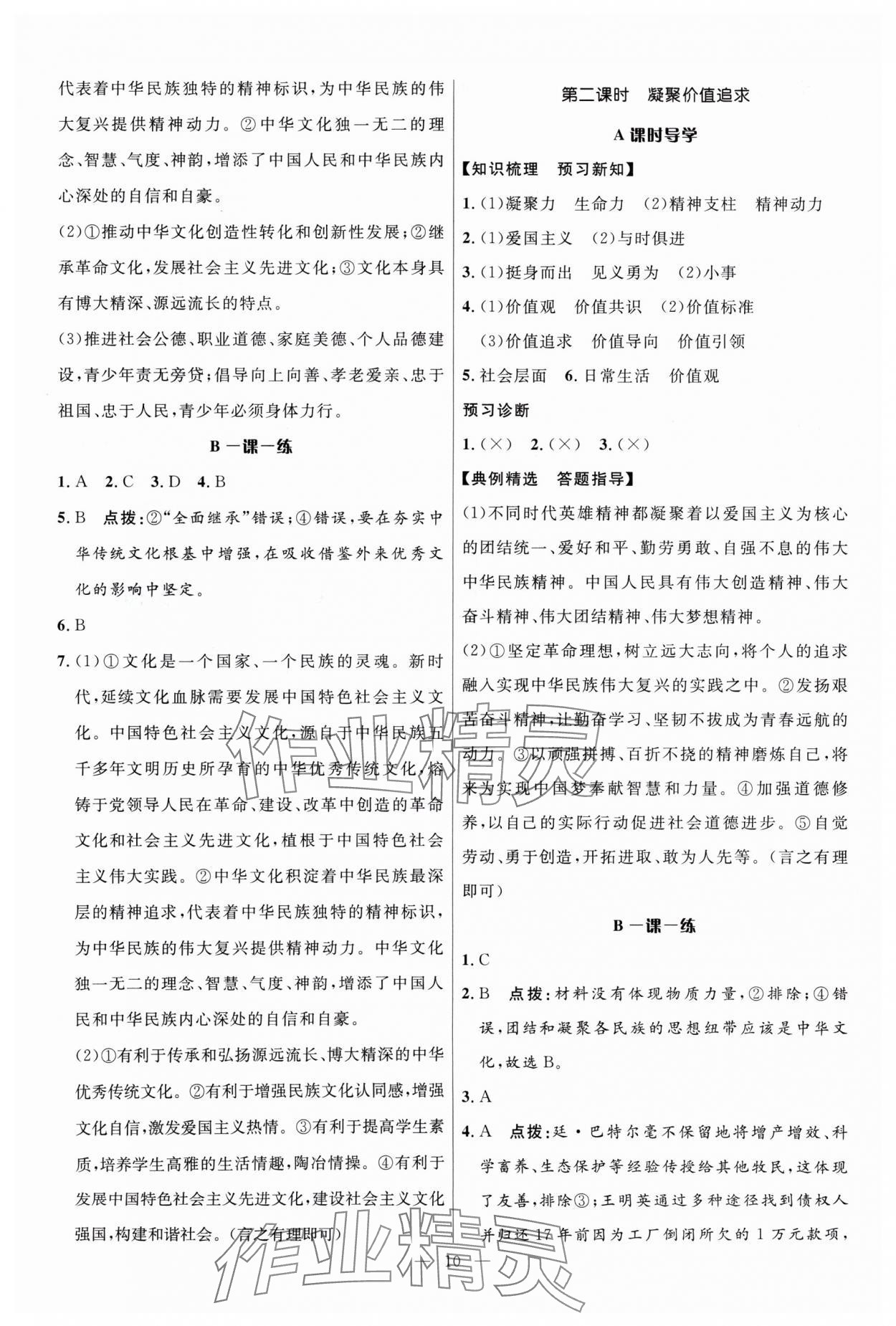 2024年顶尖课课练九年级道德与法治全一册人教版贵州专版&nbsp;第10页