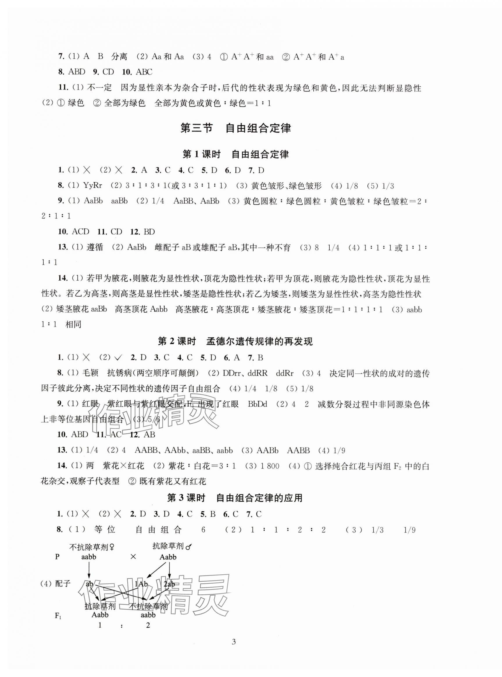 2025年凤凰新学案高中生物必修2苏教版&nbsp;第3页