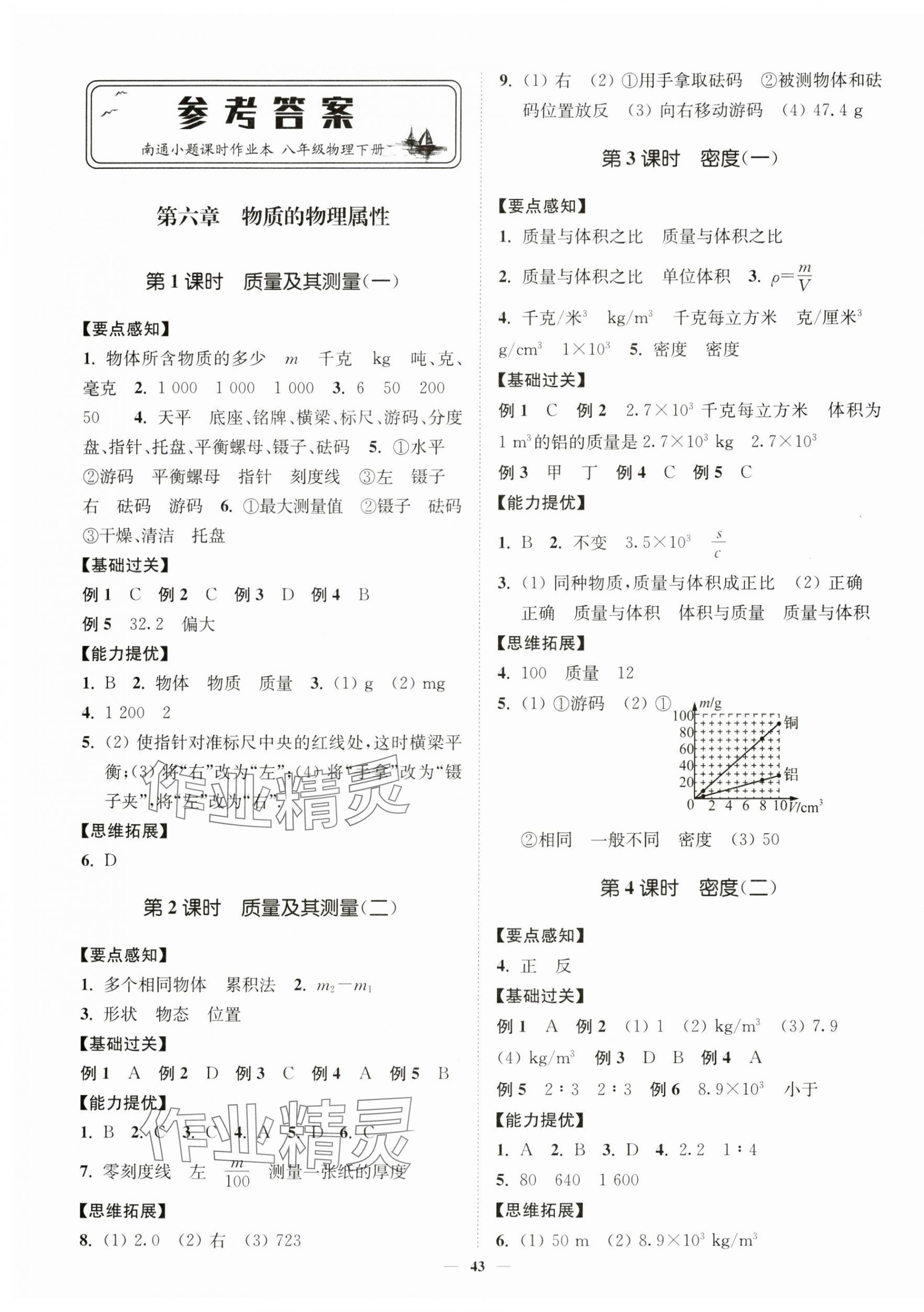2025年南通小题课时作业本八年级物理下册苏科版&nbsp;第1页