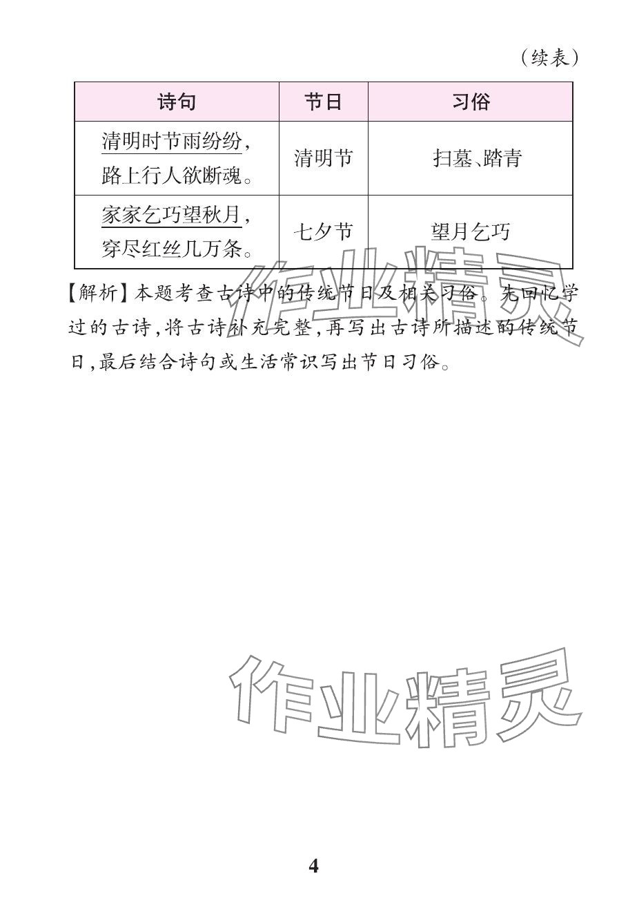 2024年小学学霸作业本六年级语文下册人教版广东专版&nbsp;参考答案第10页