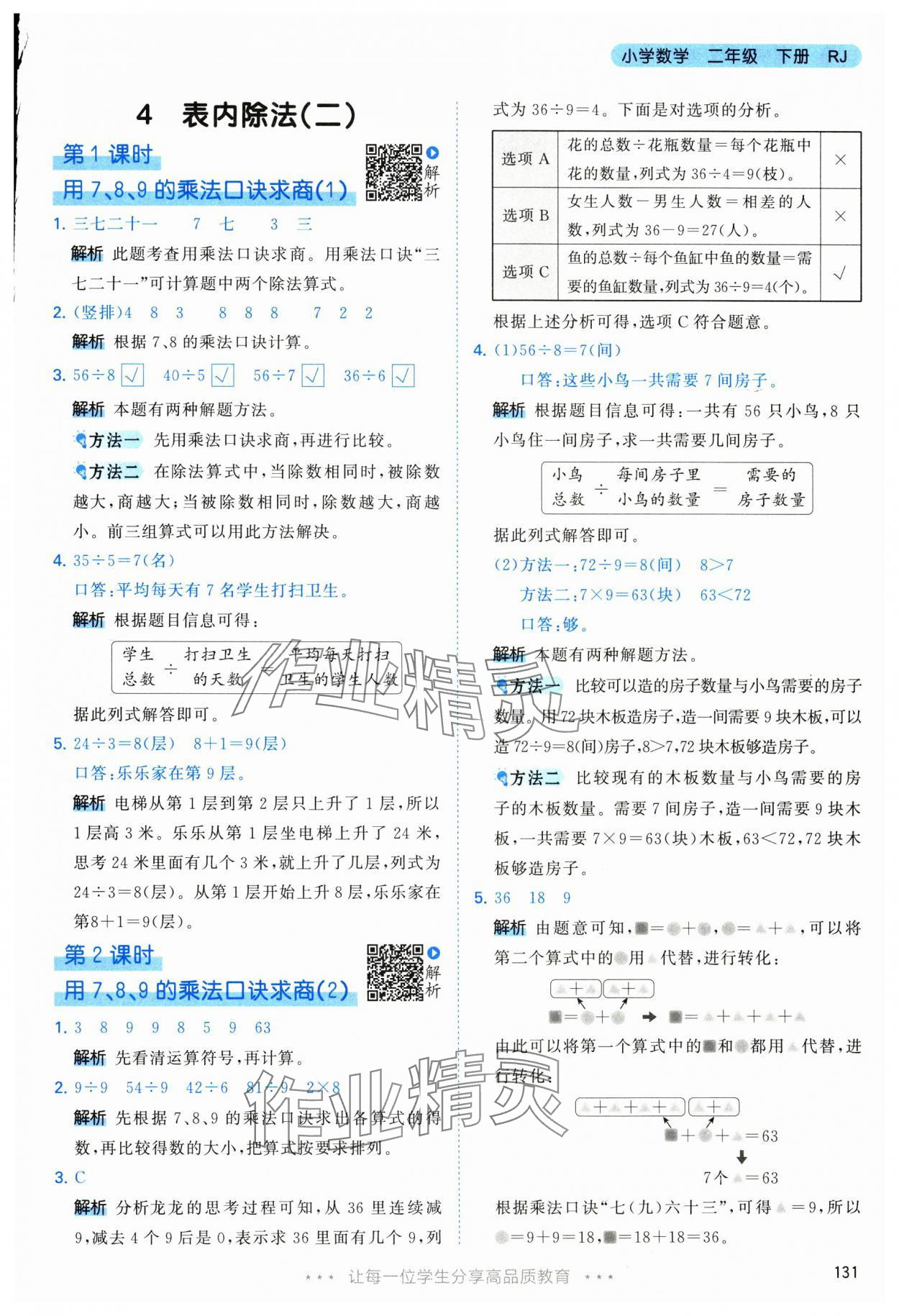 2025年53天天练二年级数学下册人教版&nbsp;第15页