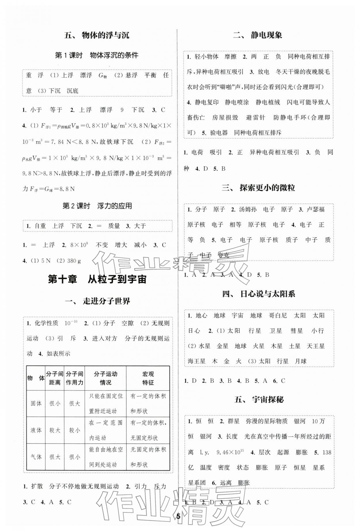 2026年通成学典课时作业本八年级物理下册苏科版南通专版&nbsp;第5页