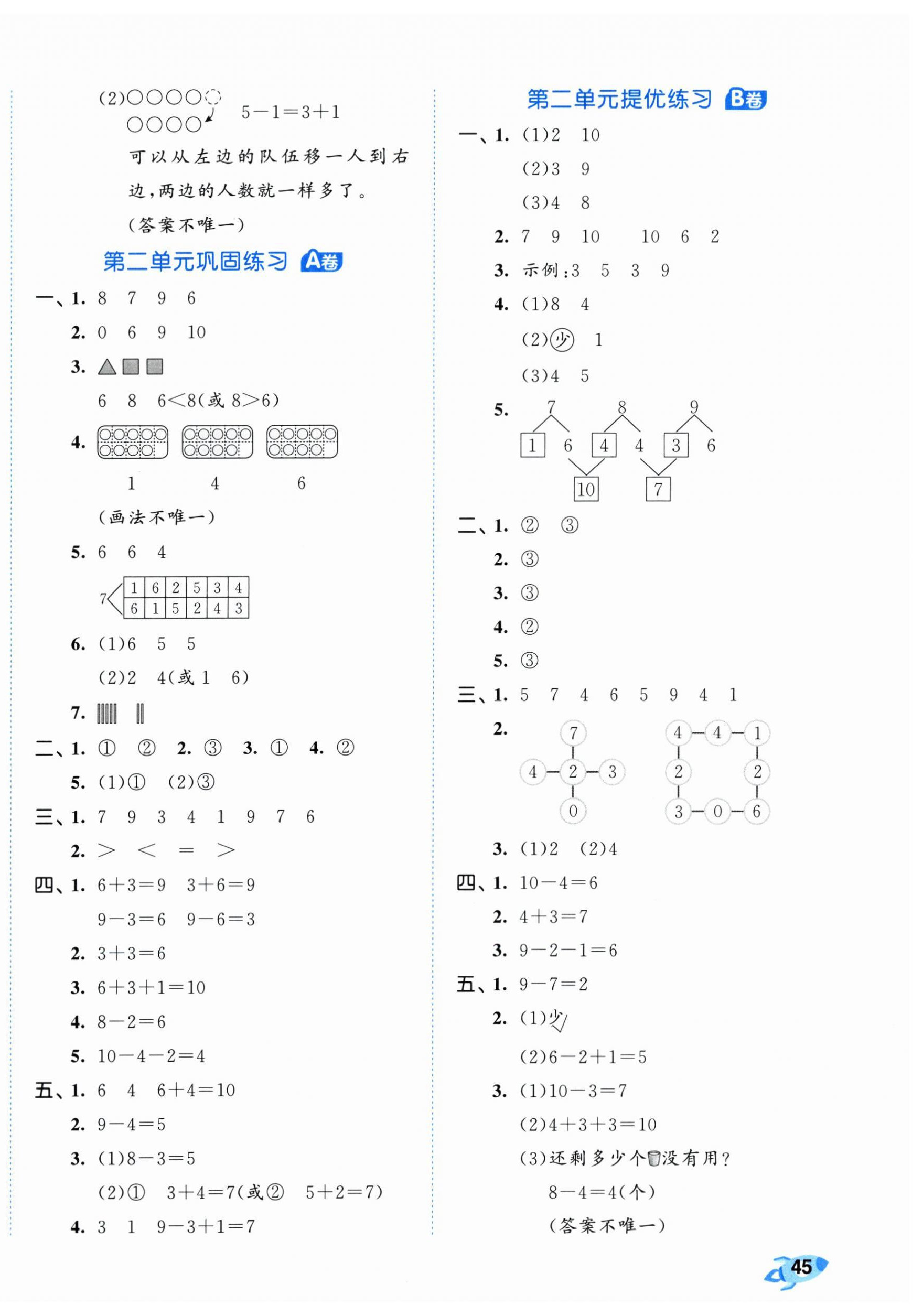 2025年53全优卷一年级数学上册人教版&nbsp;第2页