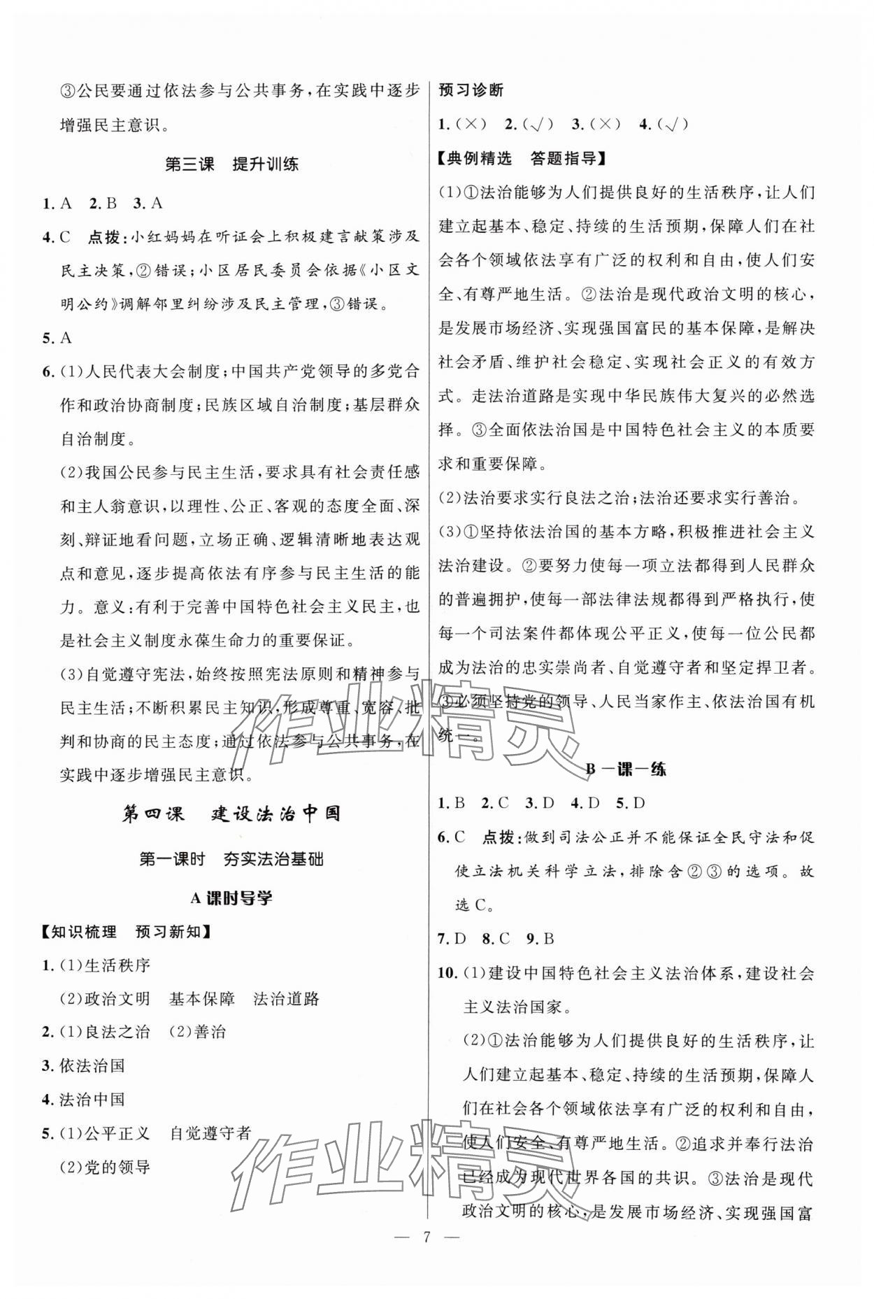 2024年顶尖课课练九年级道德与法治全一册人教版贵州专版&nbsp;第7页