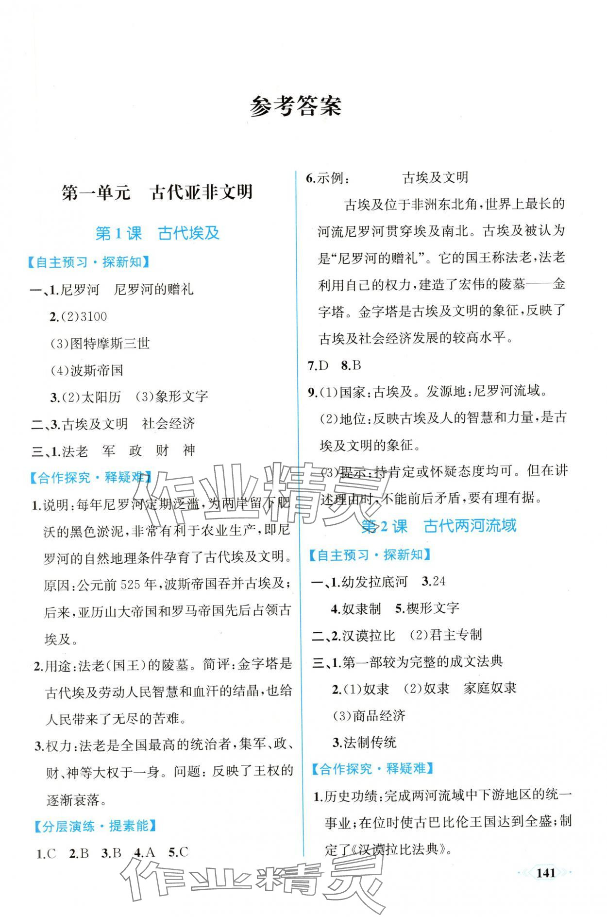 2025年同步导学与优化训练九年级历史上册人教版&nbsp;第1页