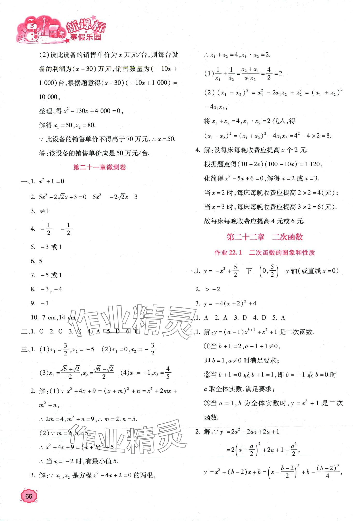 2024年新课标寒假乐园九年级数学&nbsp;第2页