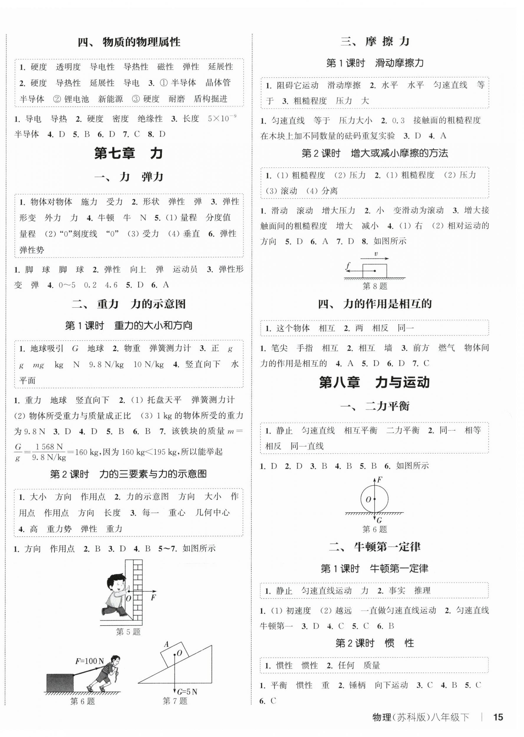 2025年通城学典课时作业本八年级物理下册苏科版陕西专版&nbsp;第2页
