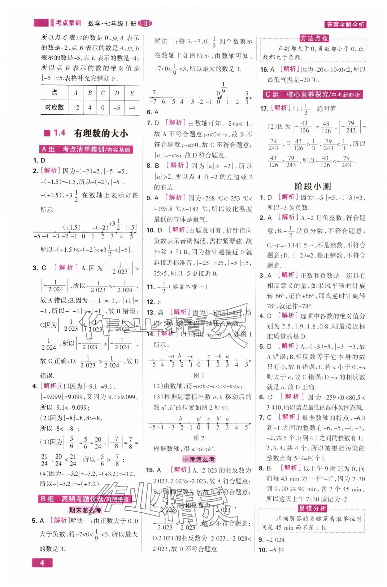 2025年考点集训与满分备考七年级数学上册冀教版&nbsp;第4页