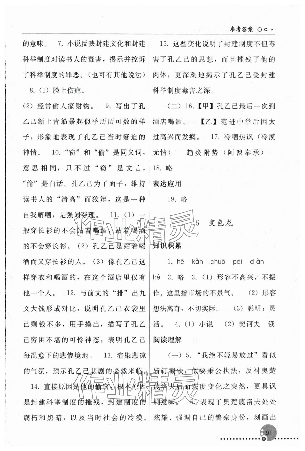 2025年同步练习册人民教育出版社九年级语文下册人教版新疆专版&nbsp;第5页