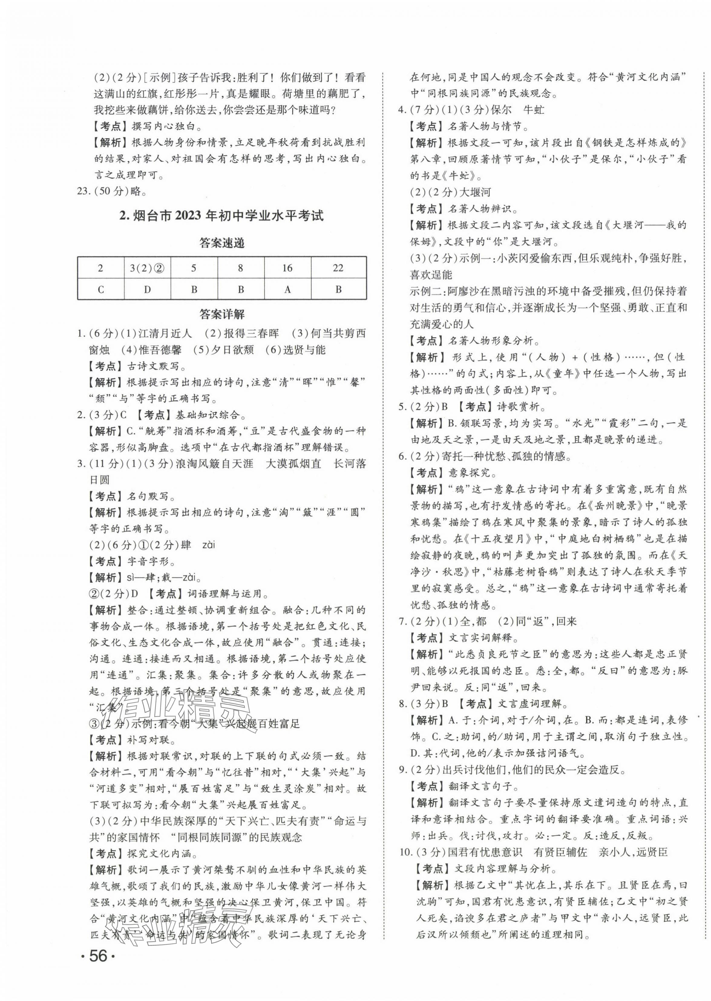 2024年星跃龙门中考真题汇编卷语文人教版山东专版&nbsp;第3页