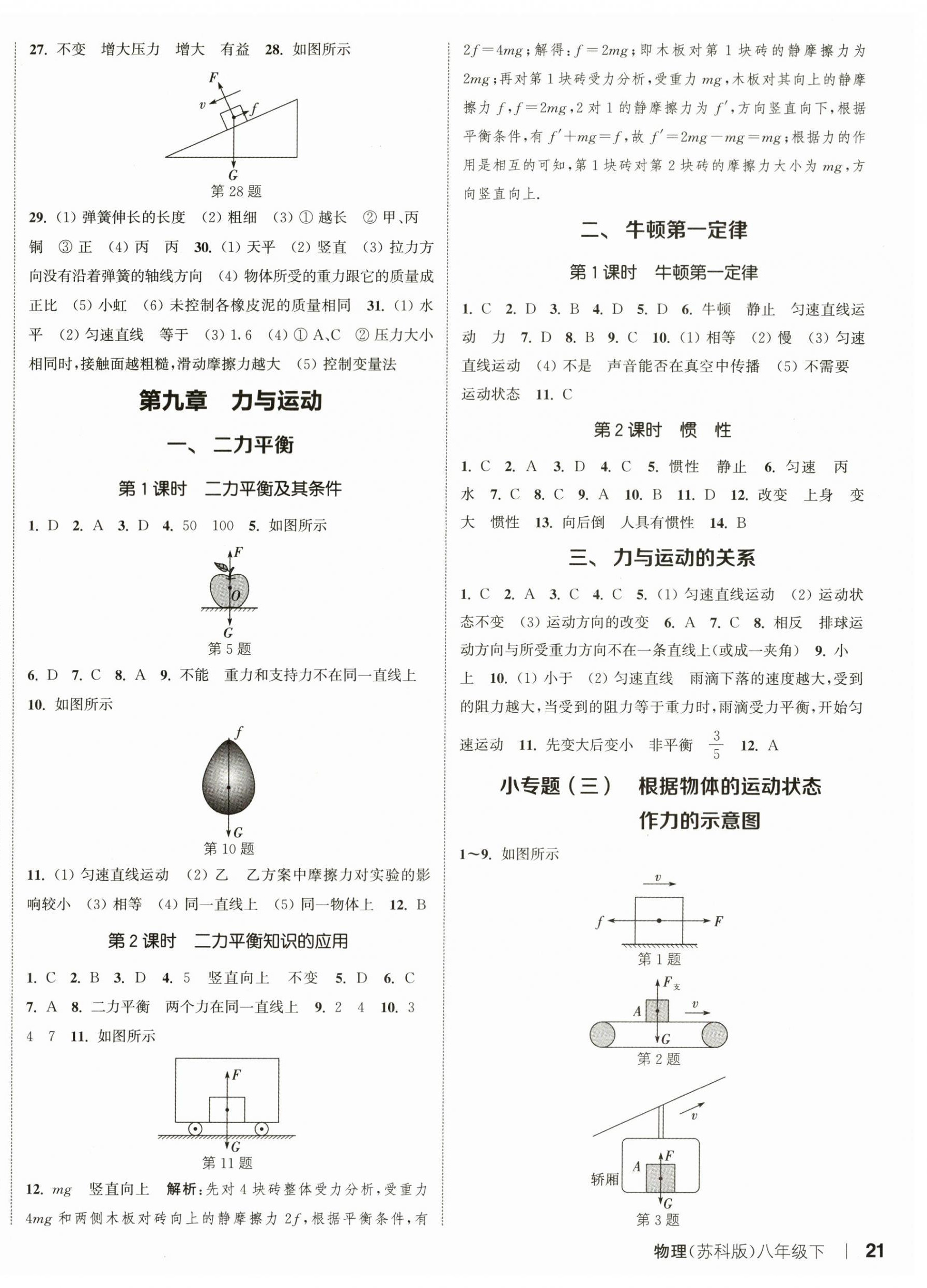 2024年通城学典课时作业本八年级物理下册苏科版陕西专版&nbsp;参考答案第6页