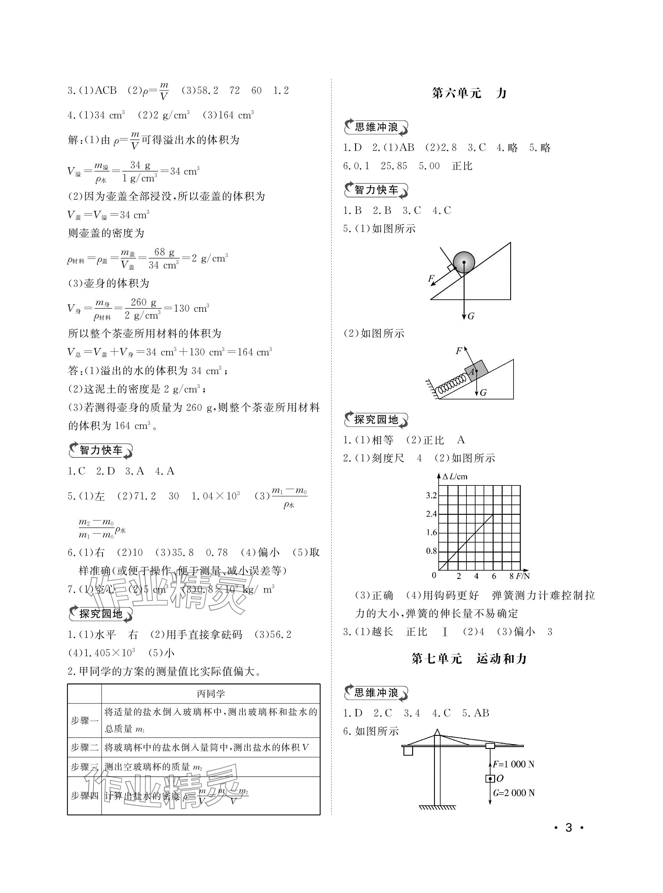 2024年行知天下九年级物理下册人教版&nbsp;参考答案第3页
