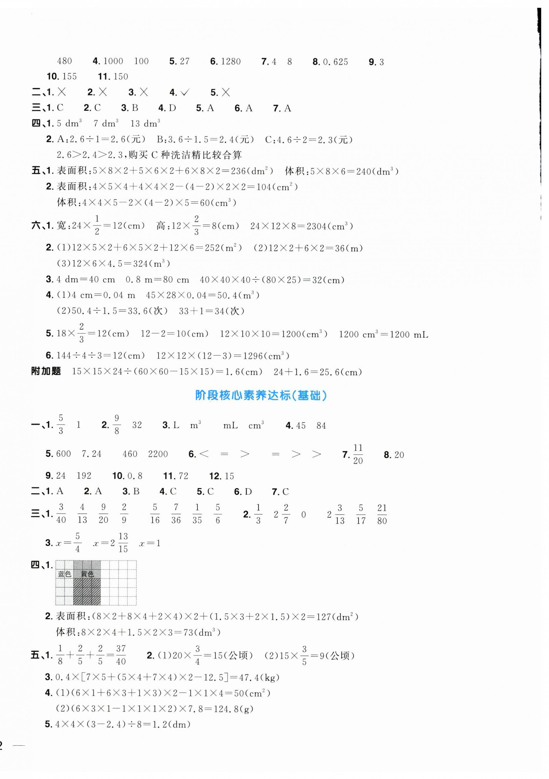 2025年阳光同学一线名师全优好卷五年级数学下册北师大版&nbsp;第4页