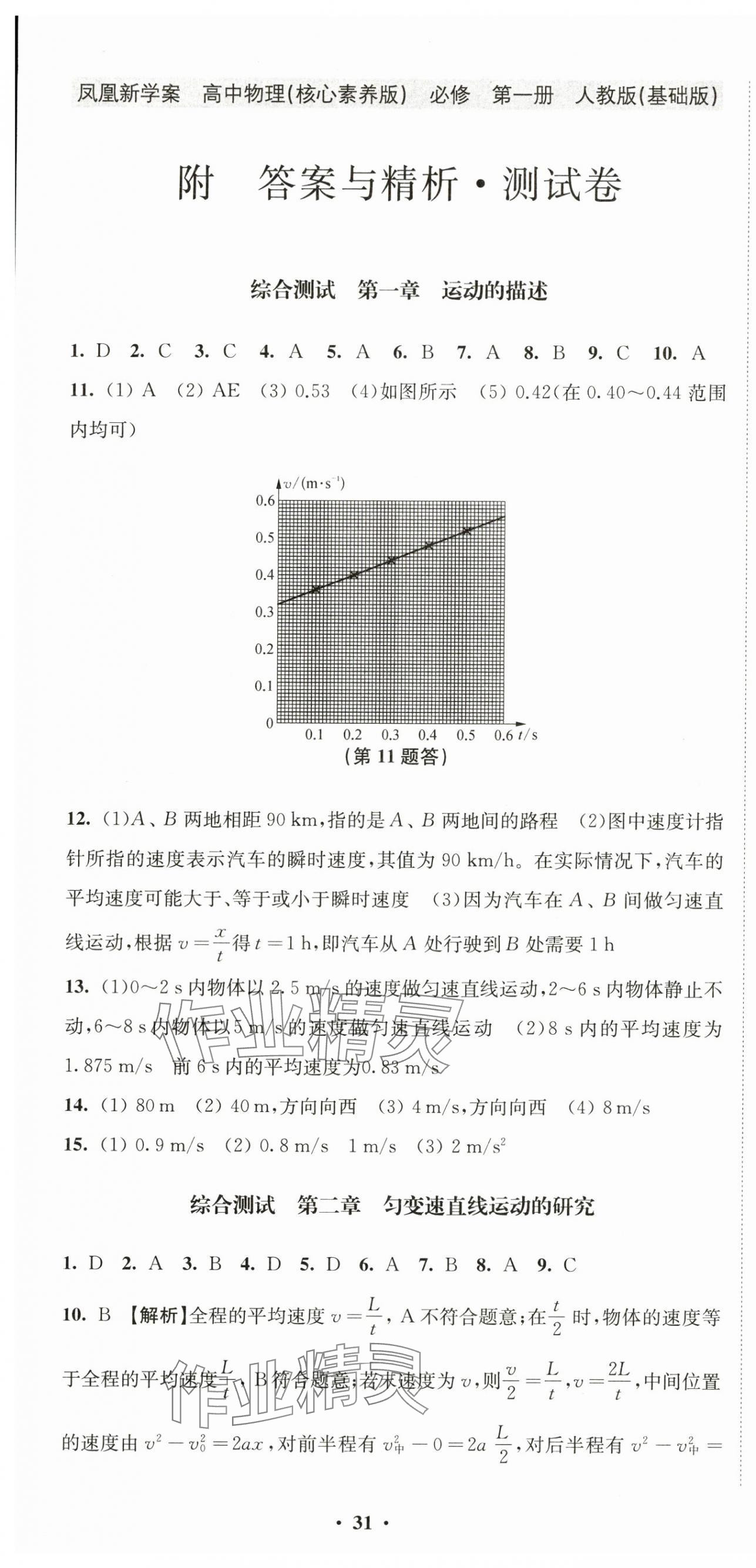 2024年凤凰新学案高中物理必修第一册人教版基础版&nbsp;第1页