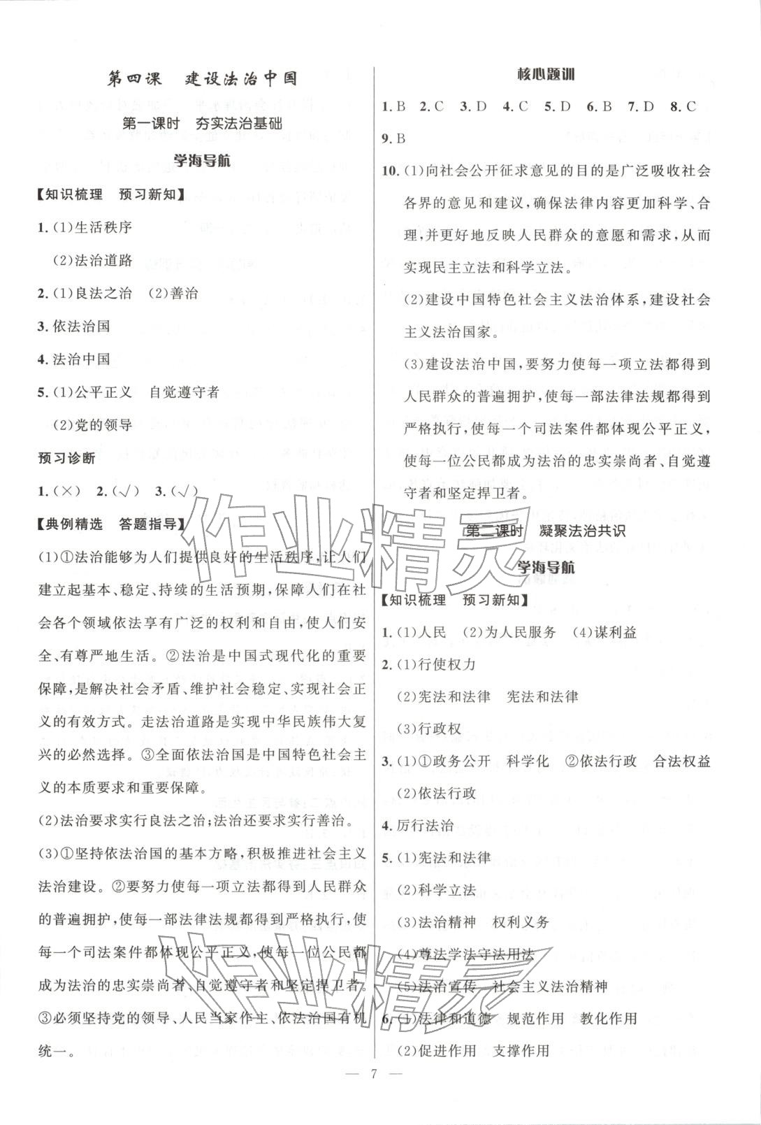 2025年顶尖课课练九年级道德与法治全一册人教版贵州专版&nbsp;第7页