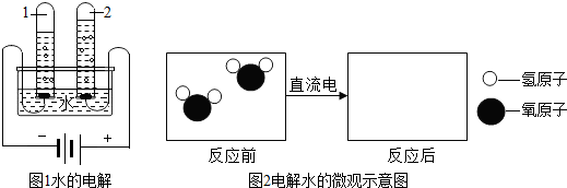 (1)图1是电解水的实验,试管1,2中产生的气体分别是