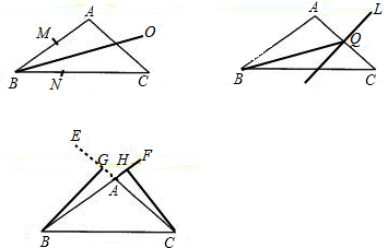 畫出:(1)∠bac的平分線,(2)ac邊上的中線,(3)ac邊上的高,(4)ab邊上的