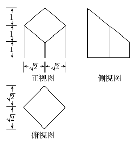 某个长方体被一个平面所截,得到的几何体的三视图如图所示,则这个几何